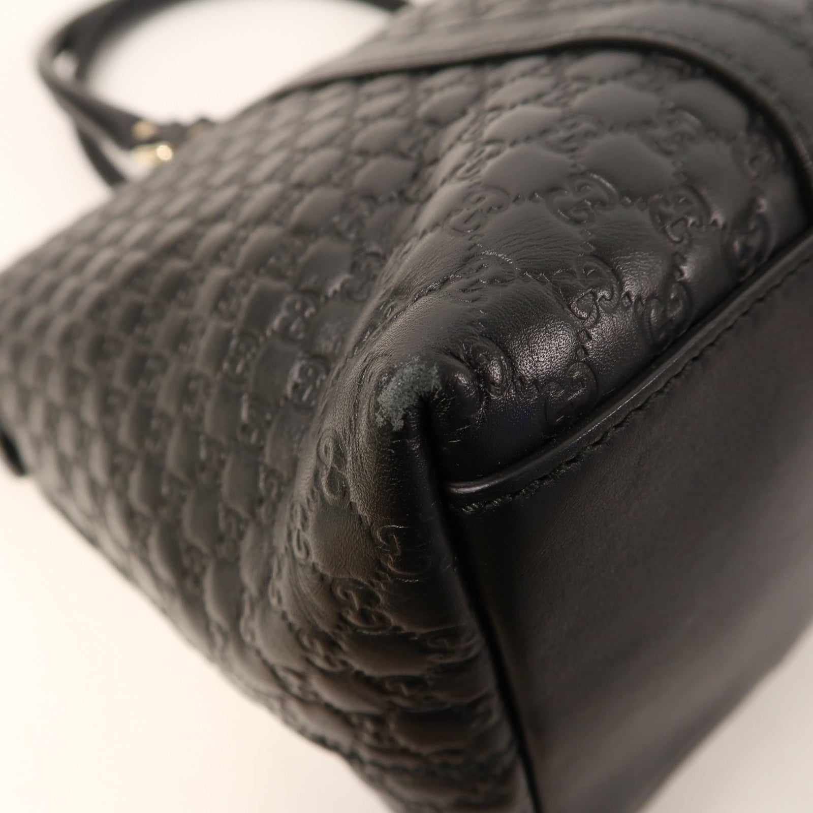 GUCCI 牛皮皮革Guccissima 2 Way Shoulder金扣手挽肩背兩用袋黑色