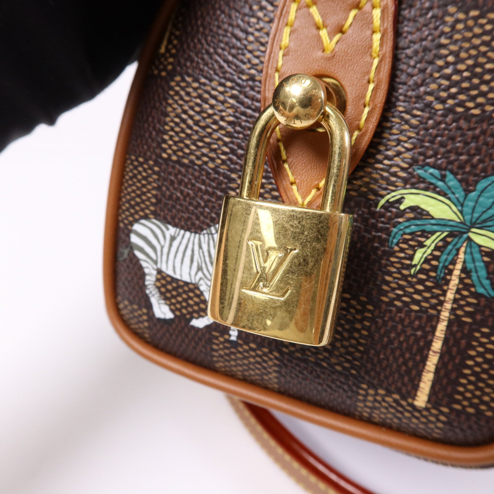 LOUIS VUITTON Damier Heritage Speedy Bandouliere 18 X The Darjeeling金扣手挽肩背兩用袋