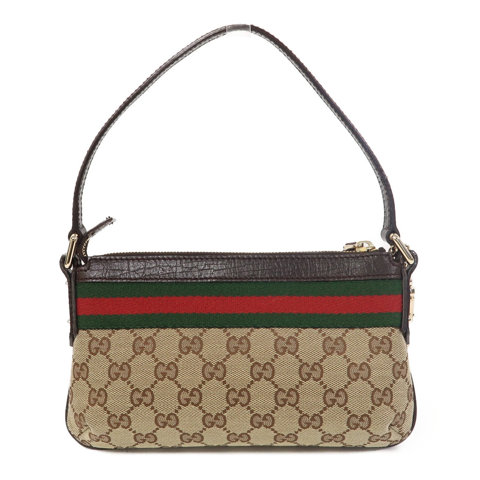 GUCCI 帆布Shoulder Bag金扣肩背袋啡色