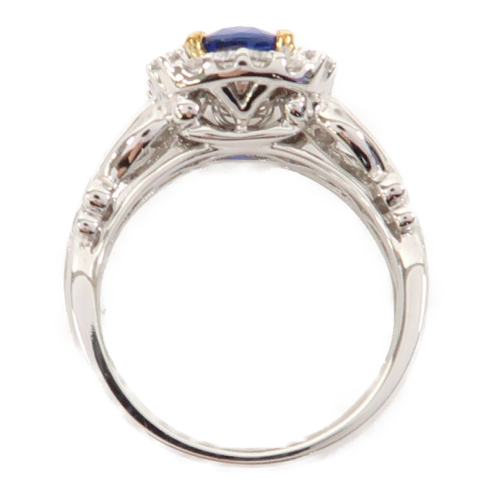 JEWELRY 【激減優惠】18K白金/黃金Sapphire Ring 1.75ct藍寶石/0.43ct鑽石戒指US#6