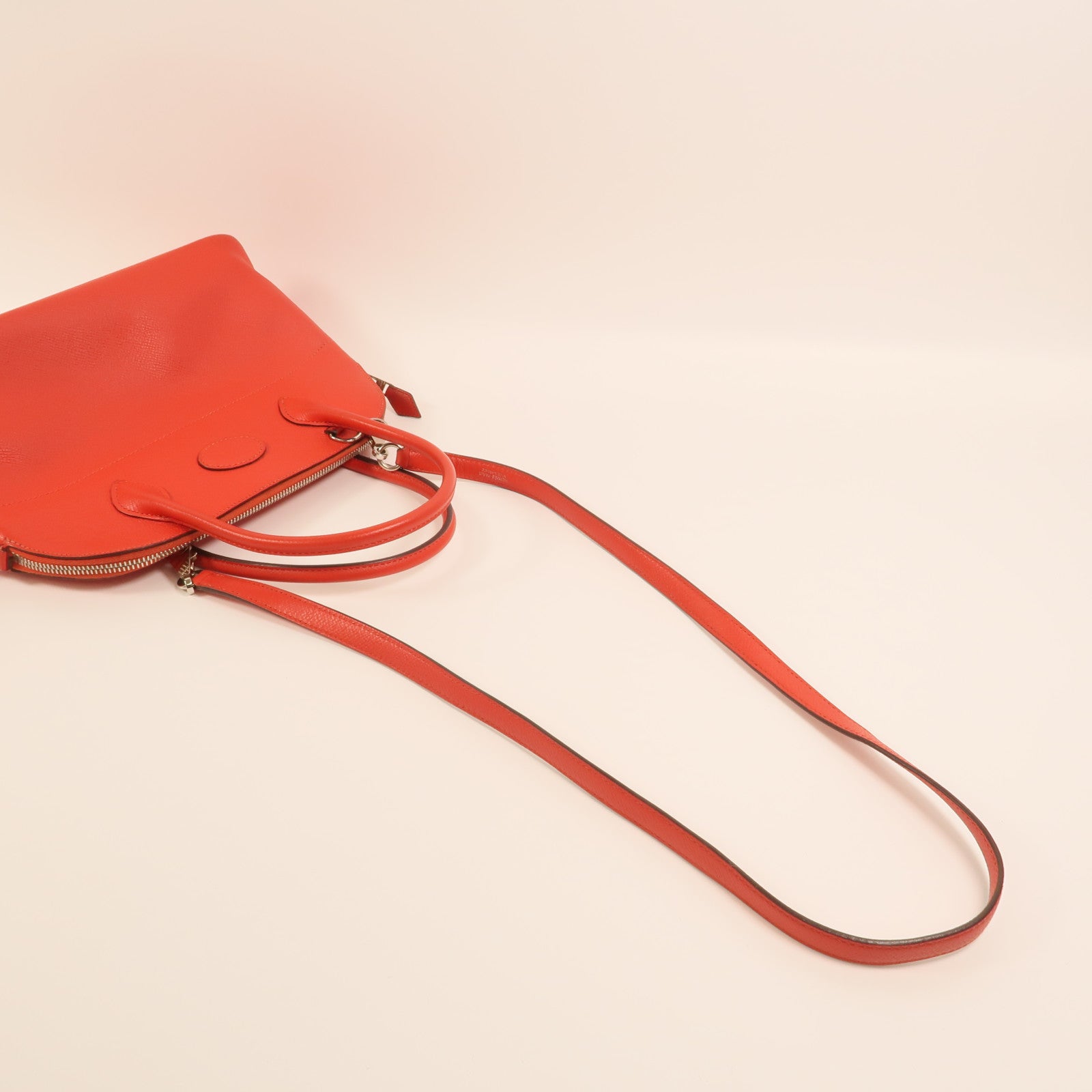 HERMES Epsom皮革Bolide 27銀扣手挽肩背兩用袋Rouge Tomate