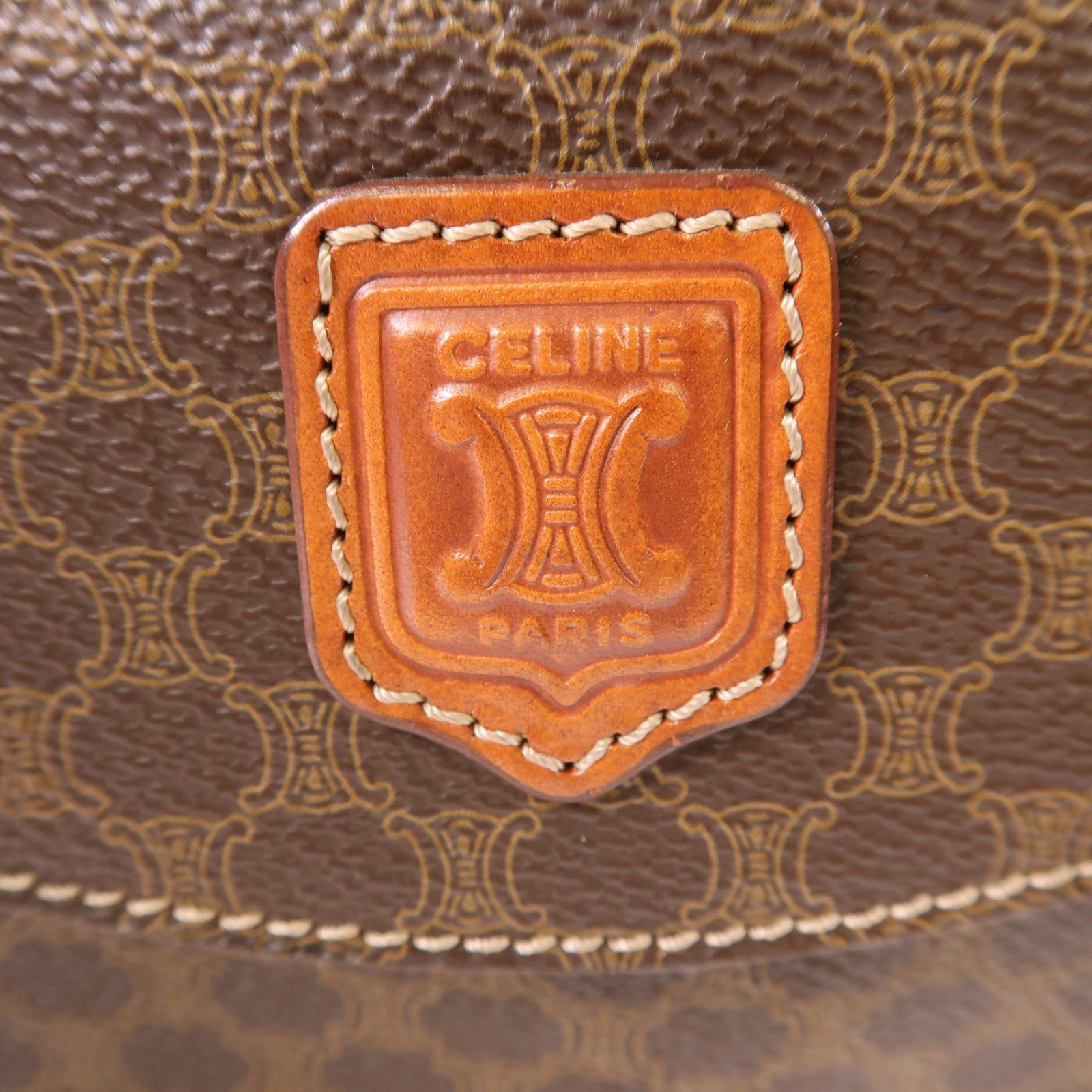 CELINE 塗層帆布Macadam Handbag金扣手挽袋