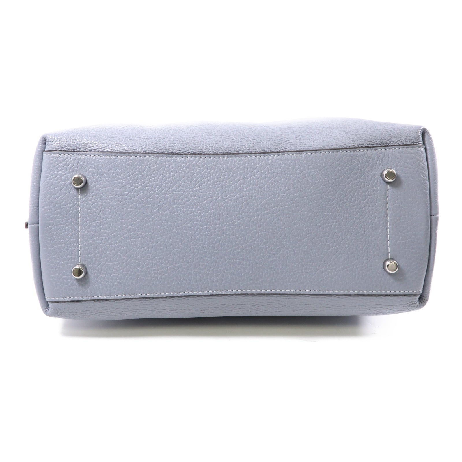 COACH 牛皮皮革Shoulder Bag銀扣手挽肩背兩用袋藍色