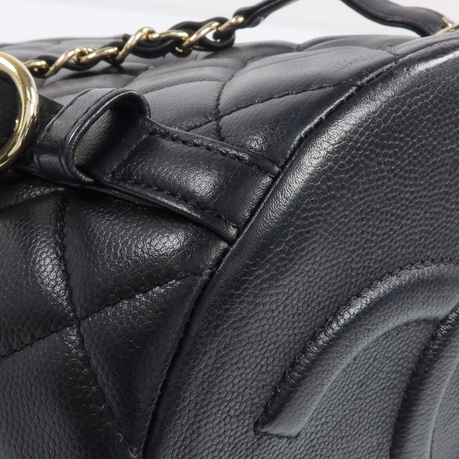 CHANEL 牛皮皮革Backpack金扣背包