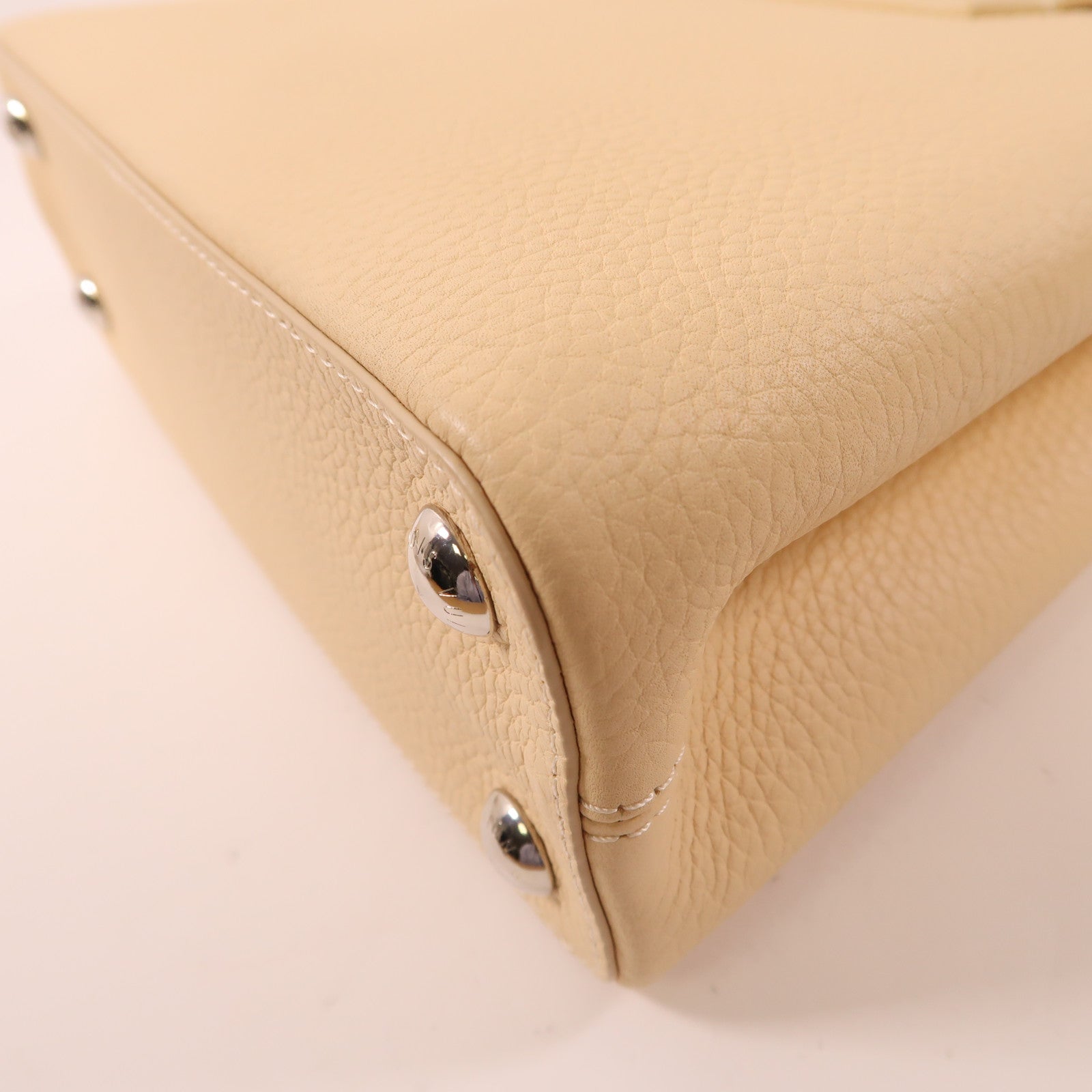 LOUIS VUITTON LV SHW Capucines BB 2 Way Bag M53661 Leather Light Beige