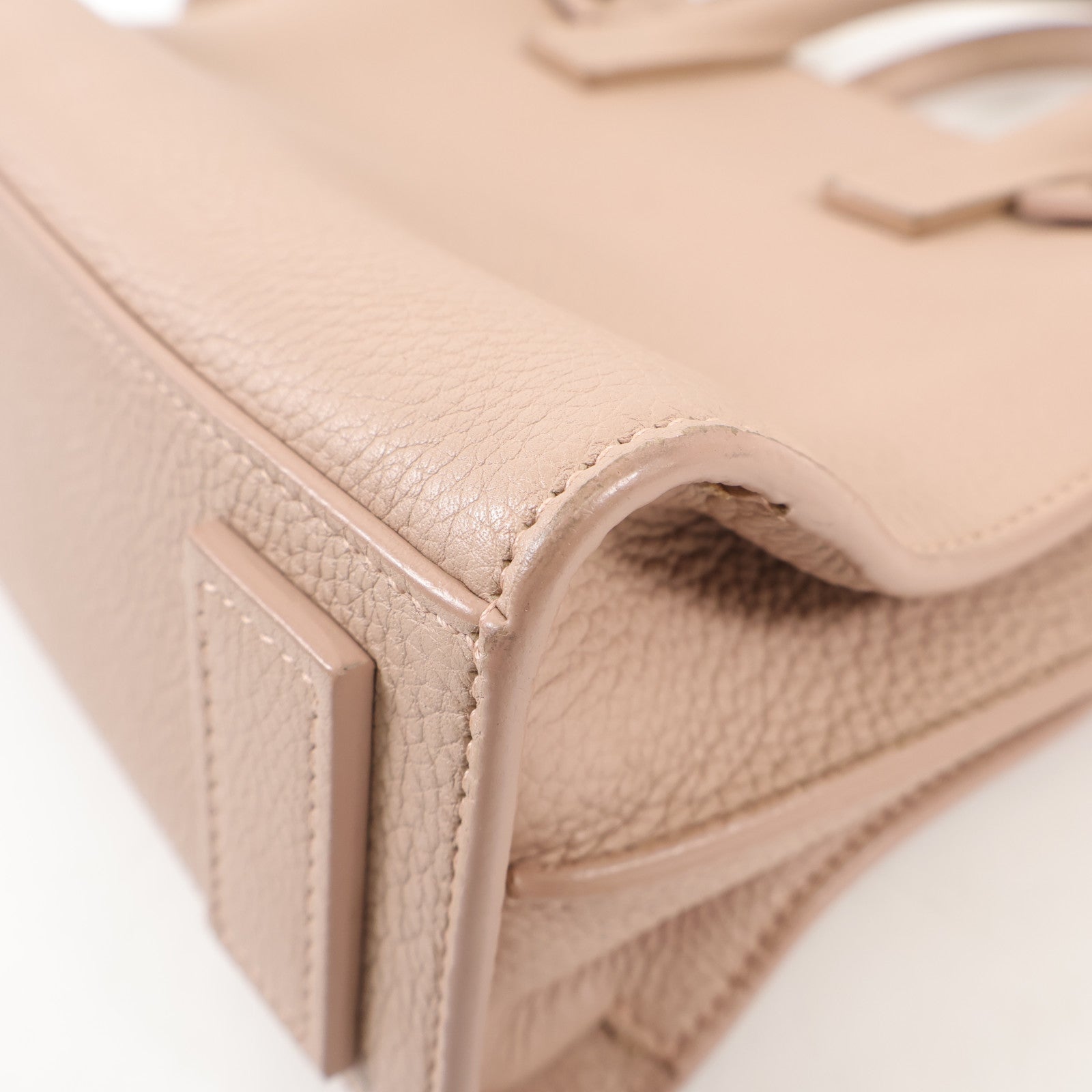 YVES SAINT LAURENT 牛皮皮革2 way Shoulder Bag銀扣手挽肩背兩用袋