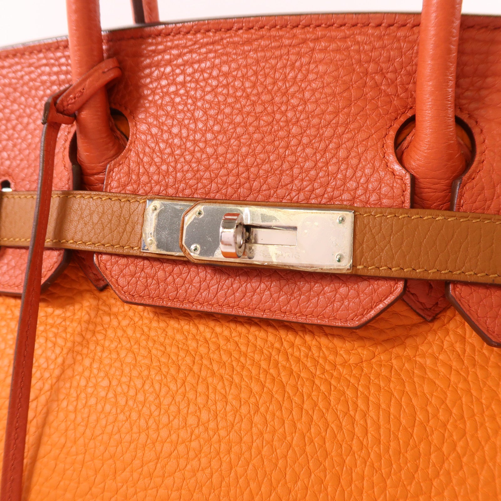 HERMES Clemence皮革Birkin 30銀扣手挽袋