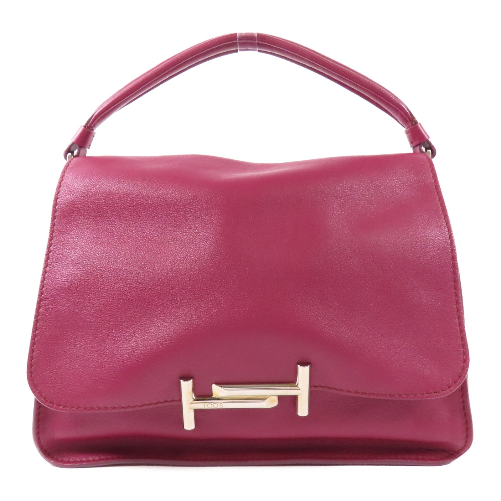 TOD'S 牛皮皮革Handbag銀扣手挽袋