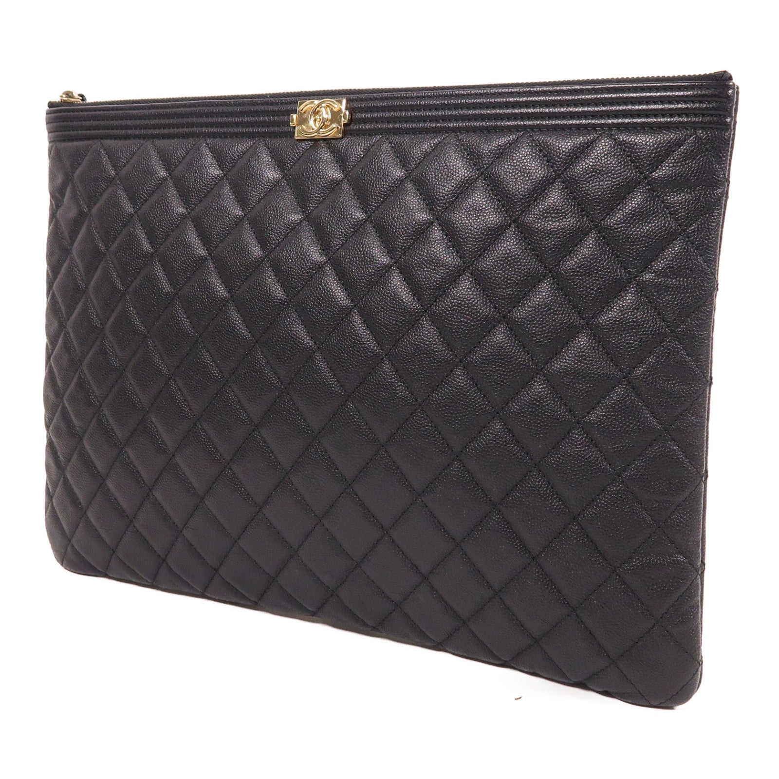 CHANEL 牛皮皮革Clutch金扣手拿包