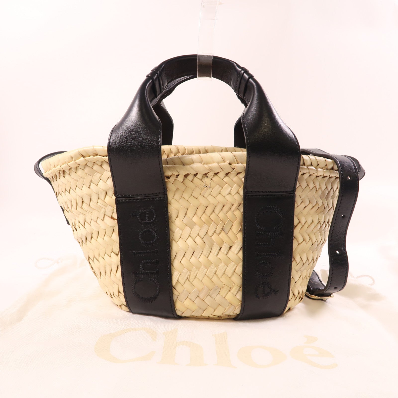 Chloe 酒椰/皮革Sense Small Basket金扣手挽肩背兩用袋