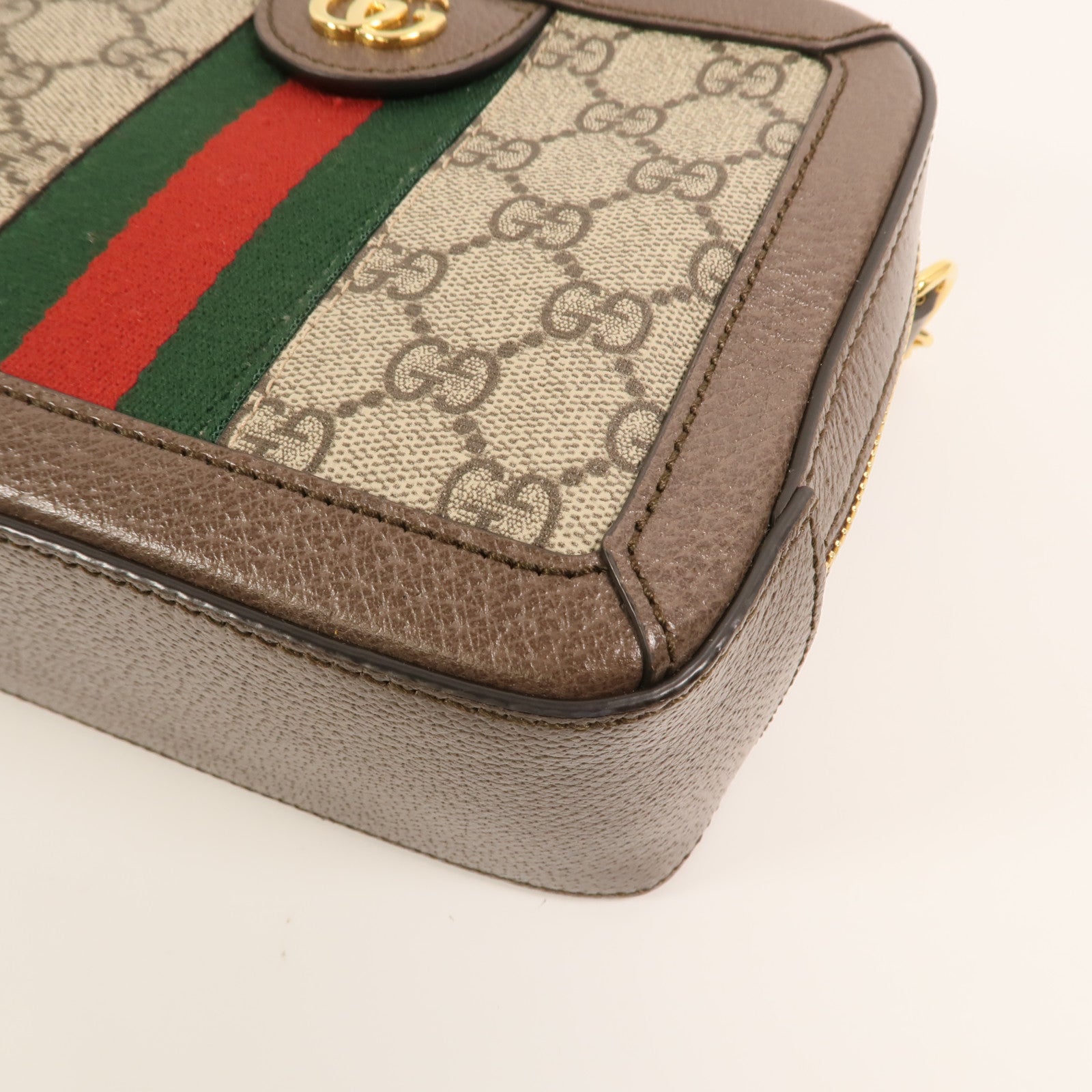 GUCCI 塗層帆布Ophidia GG Mini金扣鏈帶手挽肩背兩用袋