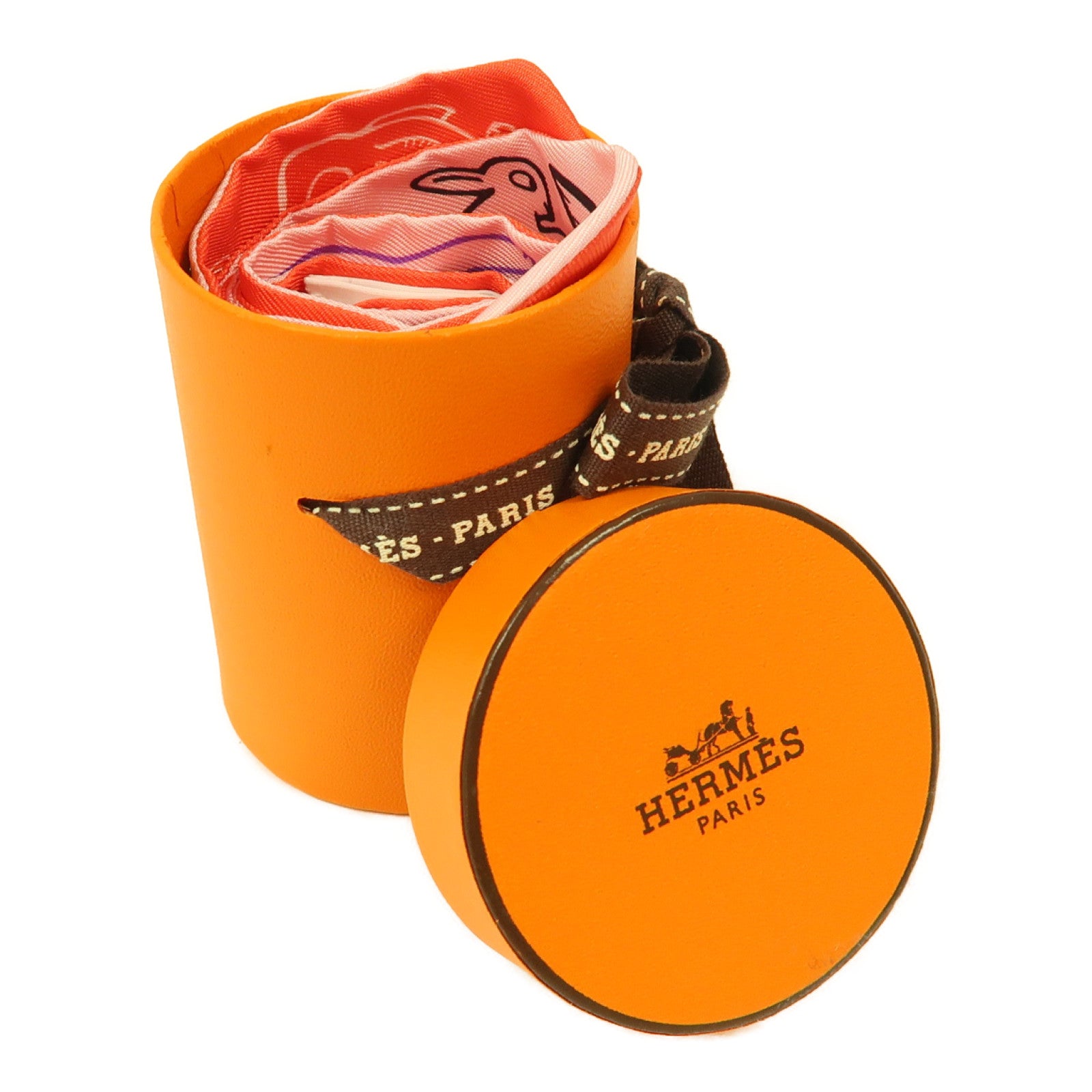 HERMES 絲質Twilly絲巾紅色/粉紅色