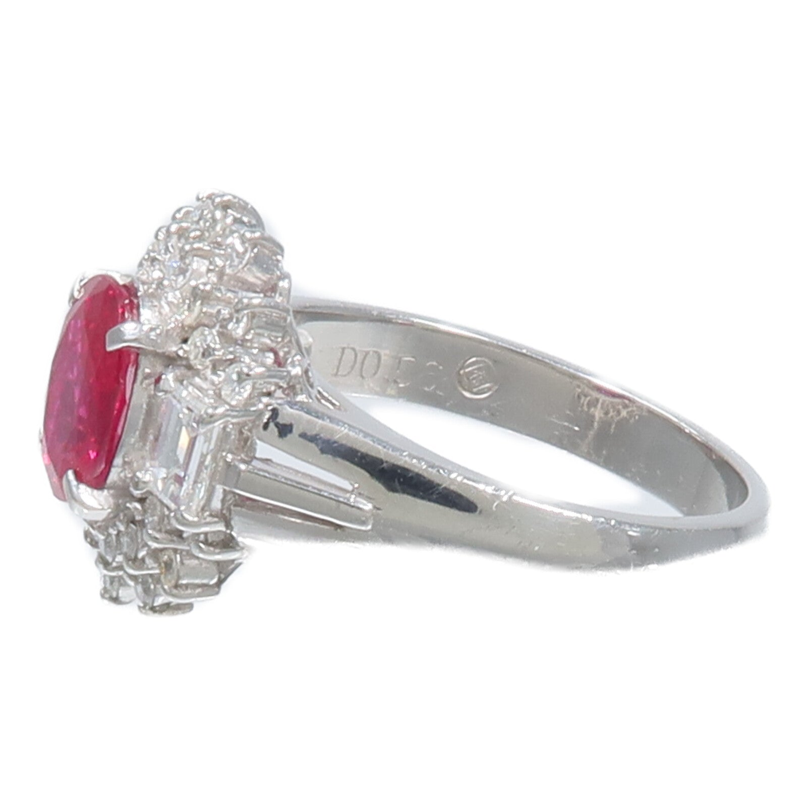 JEWELRY PT900鉑金Ruby Diamond Ring紅寶石/鑽石戒指