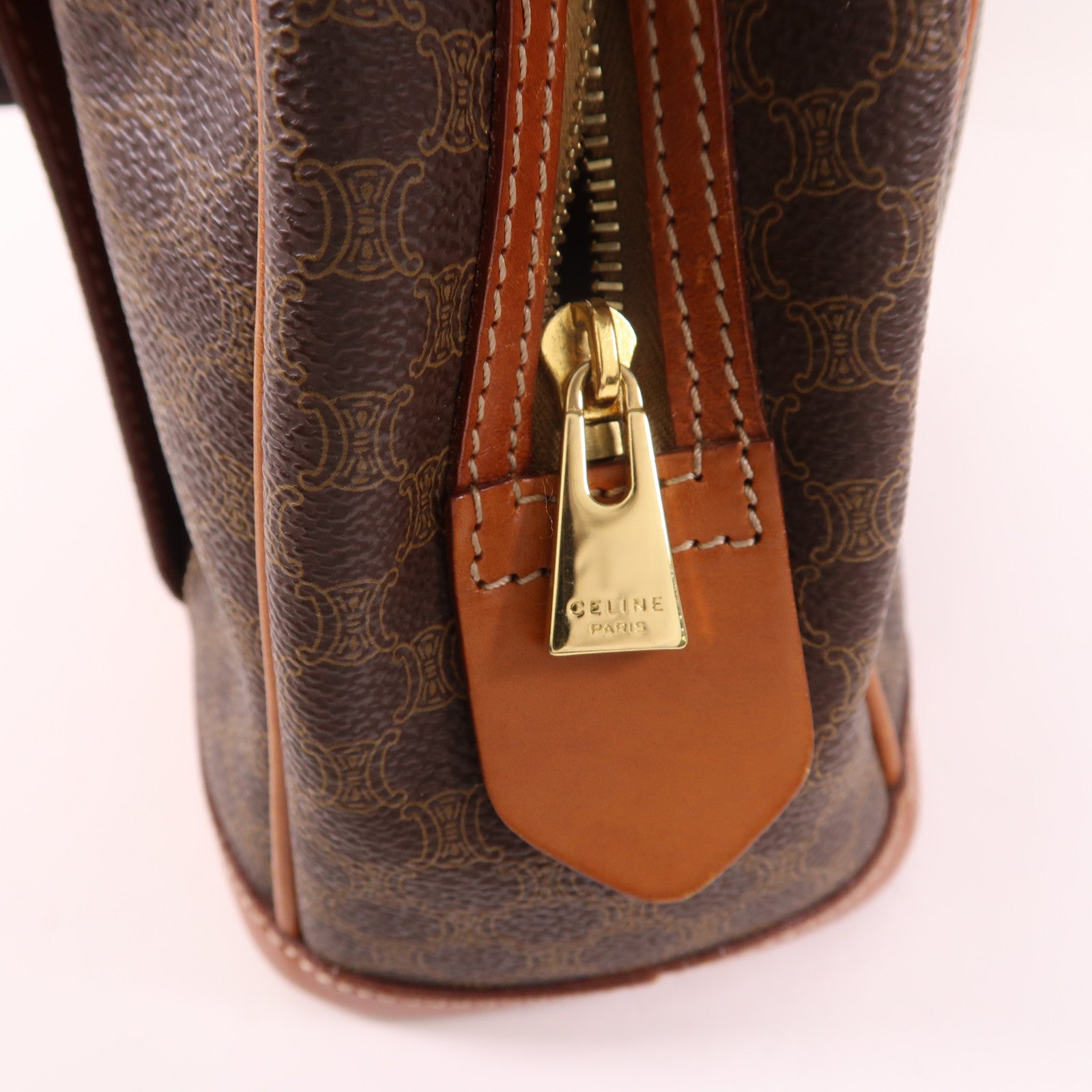 CELINE 塗層帆布Macadam Handbag金扣手挽袋