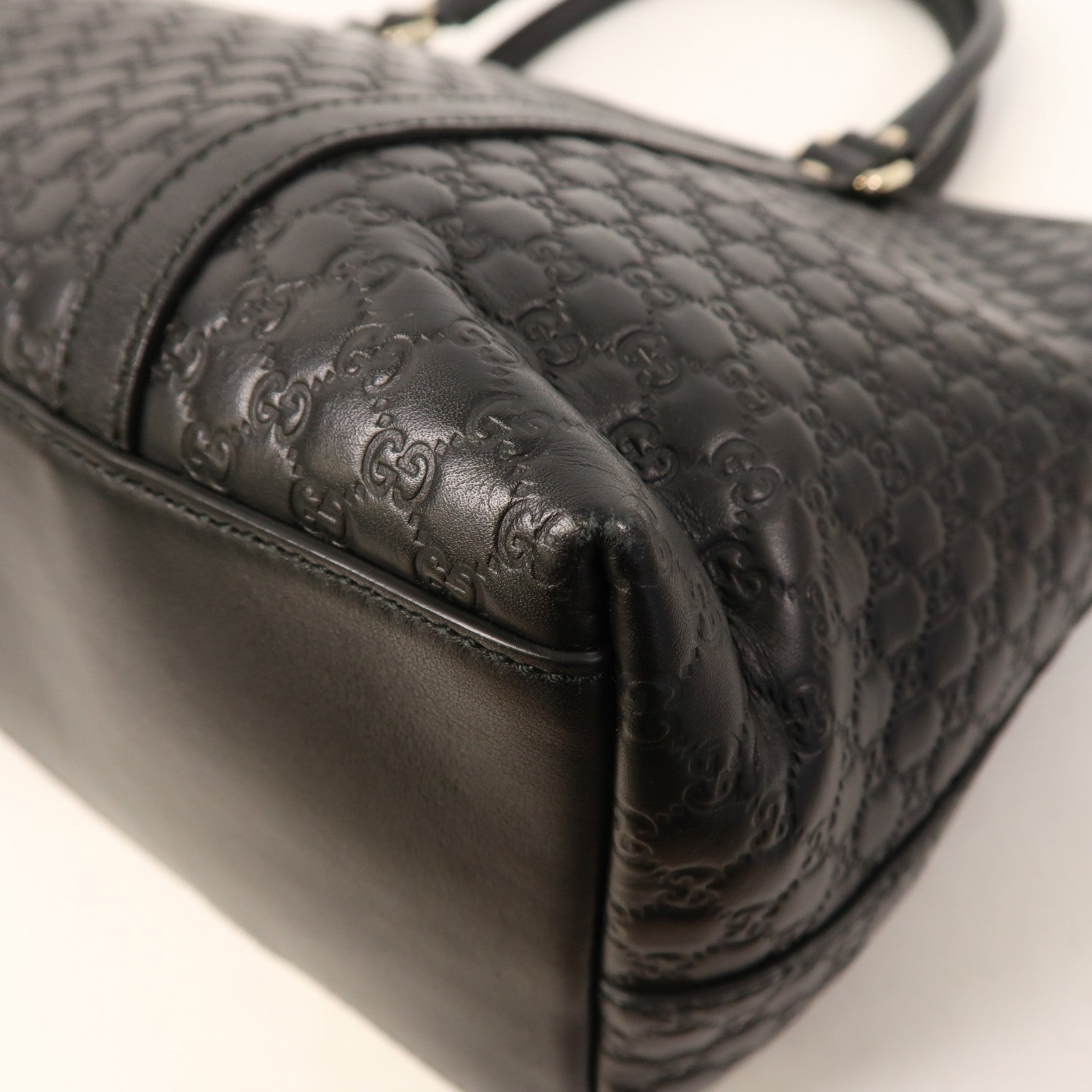GUCCI 牛皮皮革Guccissima 2 Way Shoulder金扣手挽肩背兩用袋黑色