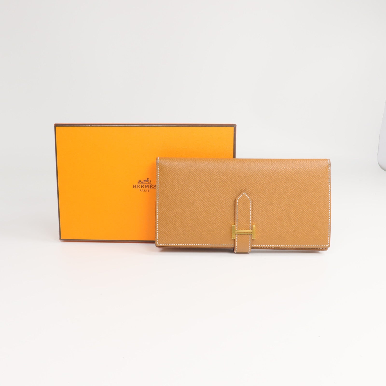 HERMES Epsom皮革Bearn Long Wallet長錢包Gold