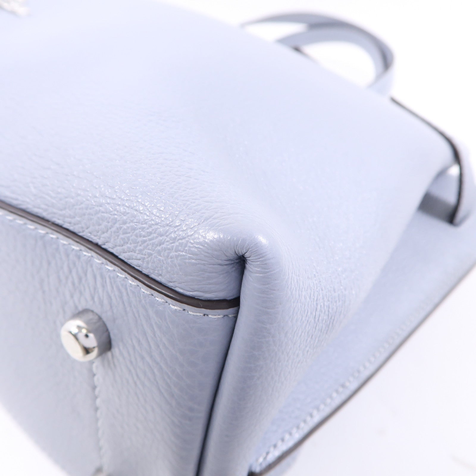 COACH 牛皮皮革Shoulder Bag銀扣手挽肩背兩用袋藍色