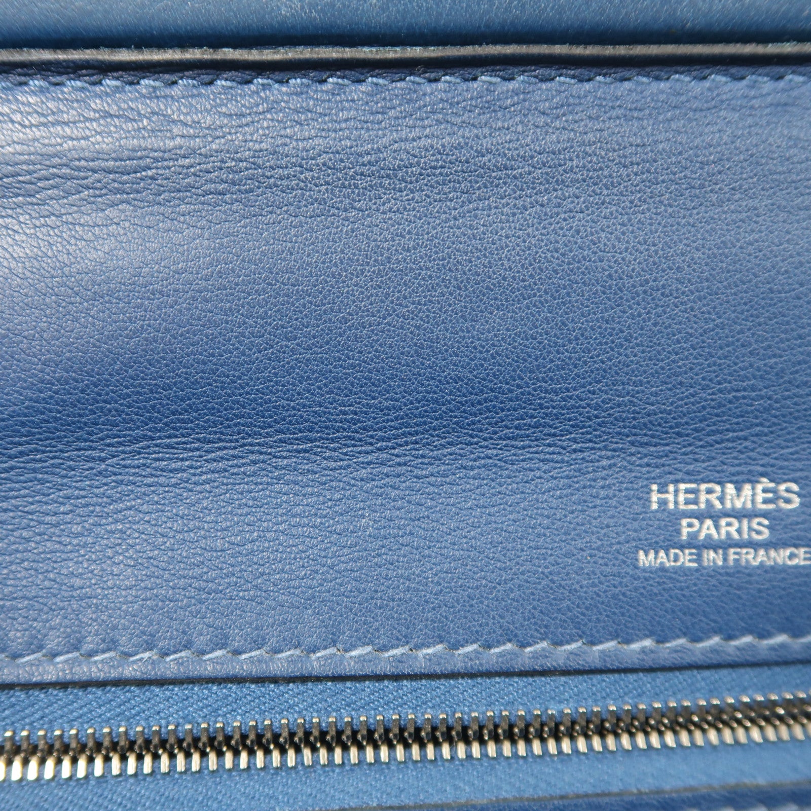 HERMES Clemence皮革24/24 29cm銀扣手挽肩背兩用袋Deep Bleu