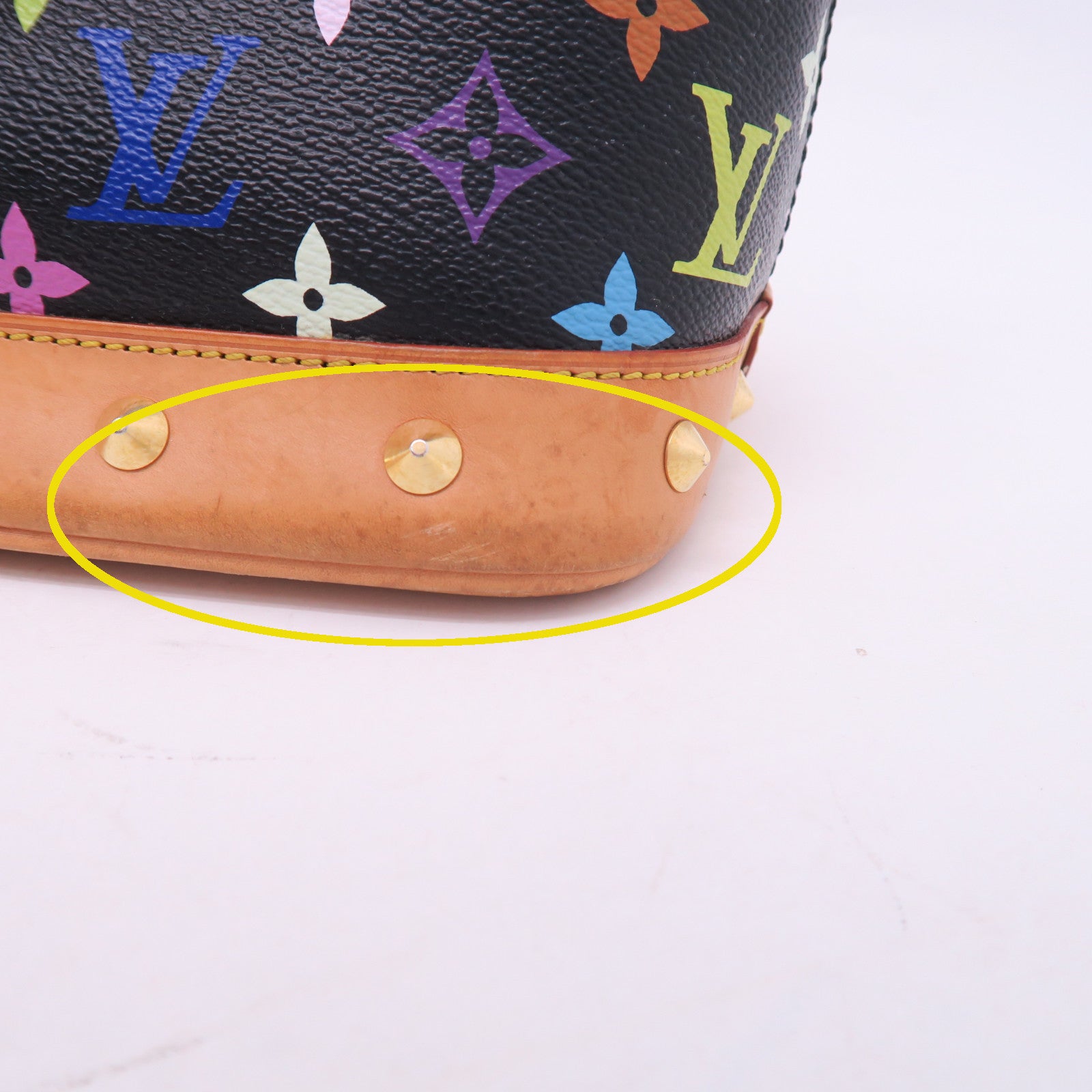 LOUIS VUITTON 【激減優惠】Monogram Multicolore Alma金扣手挽袋黑色