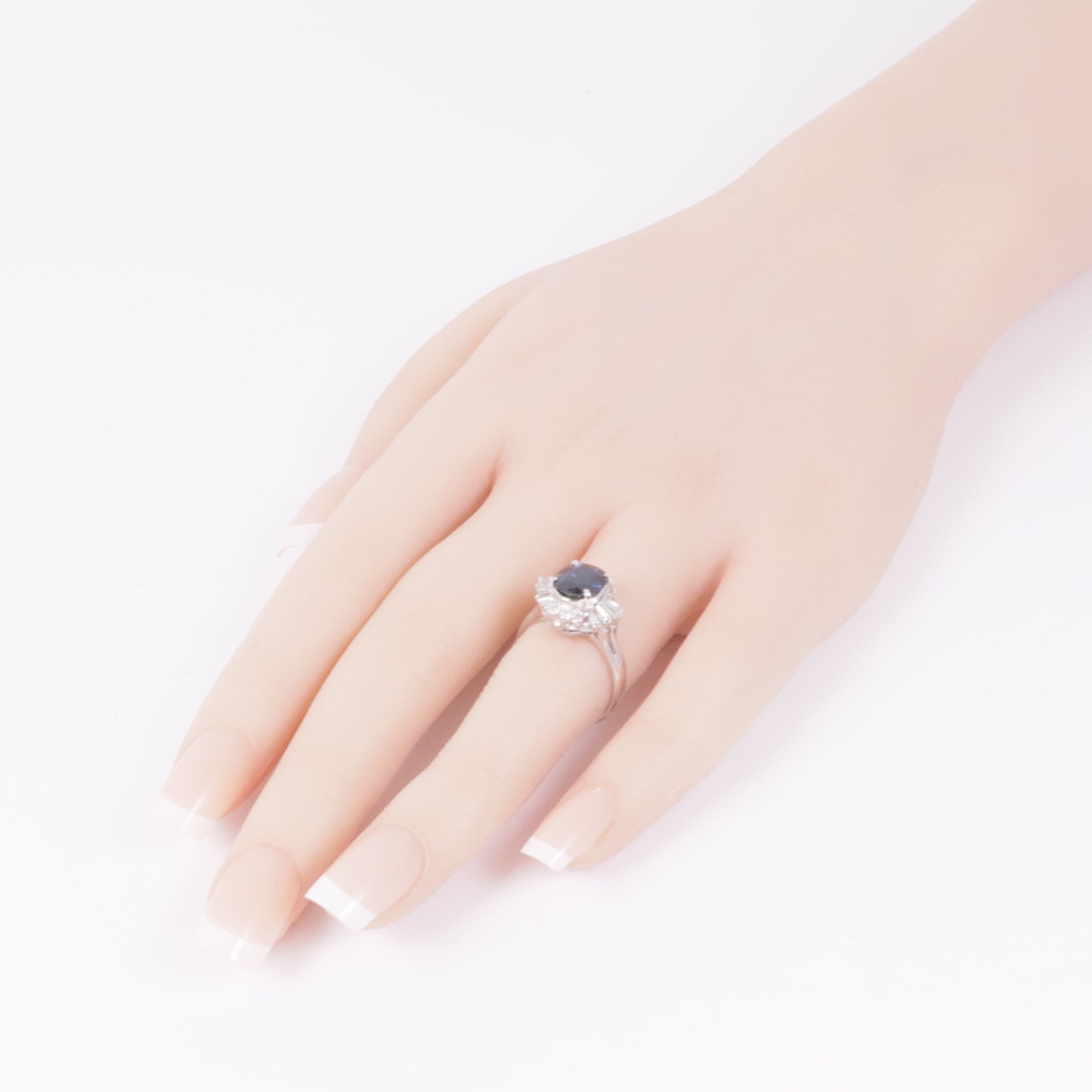 JEWELRY PT900鉑金Sapphire/Diamond Ring藍寶石/鑽石戒指US#6