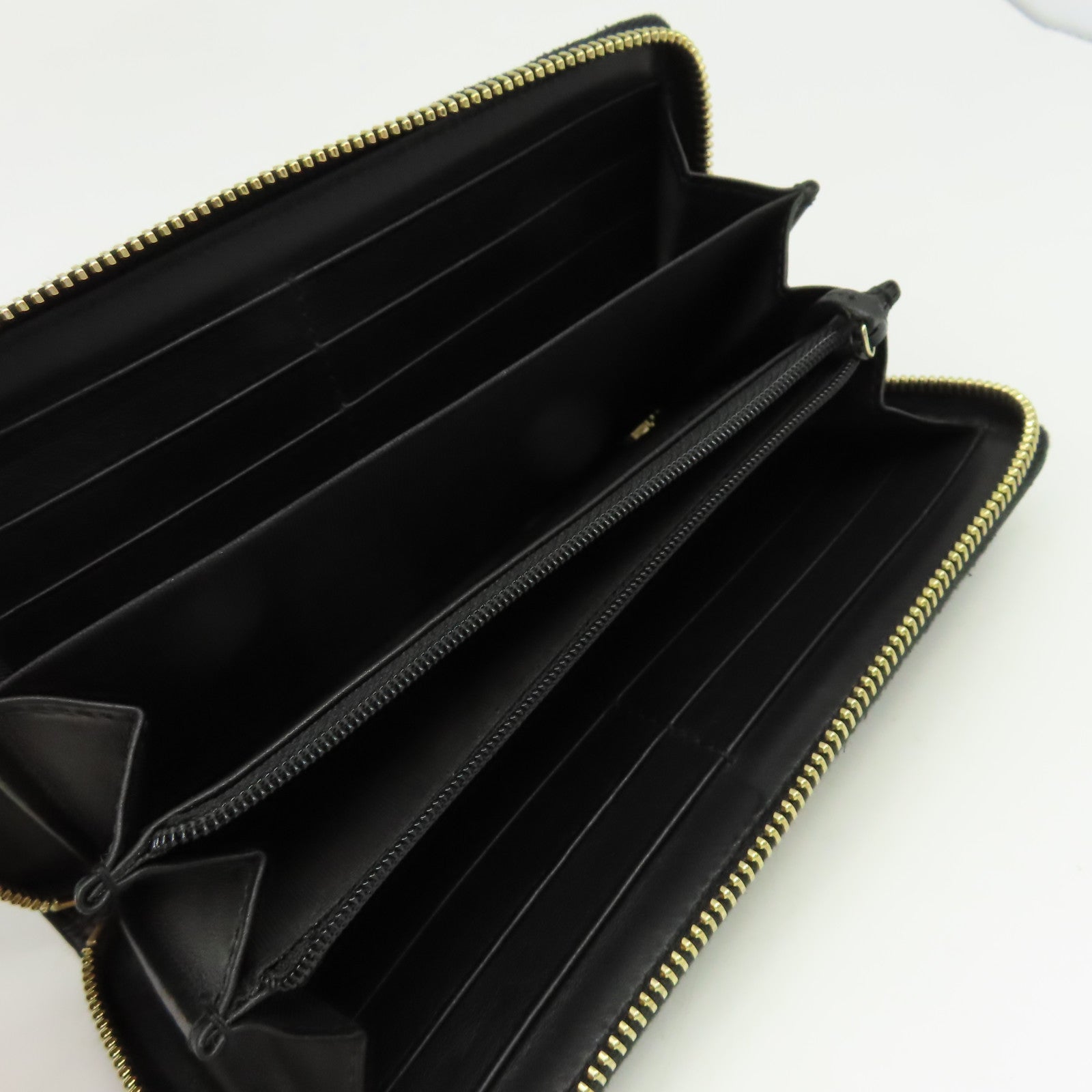 GUCCI 【激減優惠】牛皮皮革Zipper Long Wallet金扣長錢包黑色