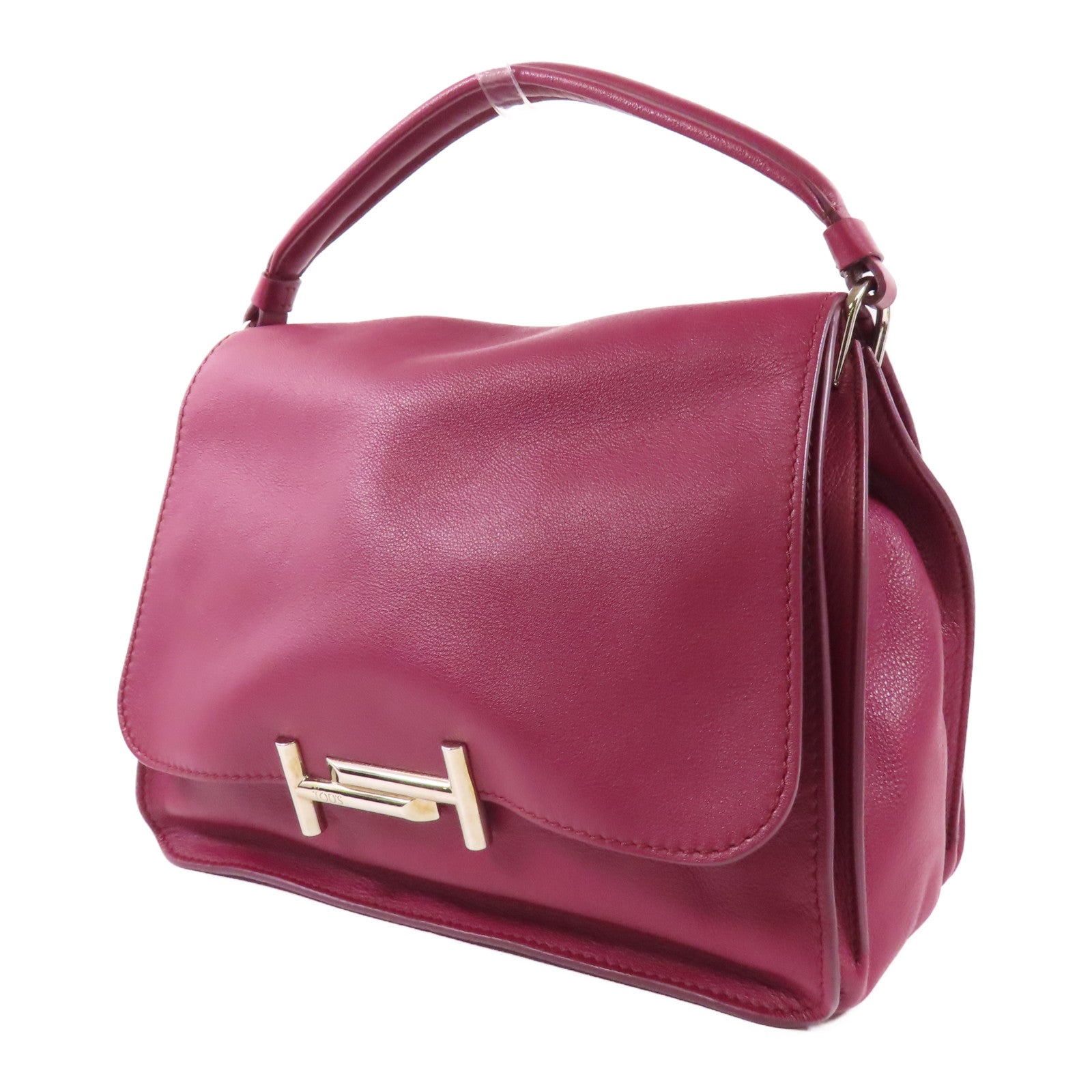 TOD'S 牛皮皮革Handbag銀扣手挽袋