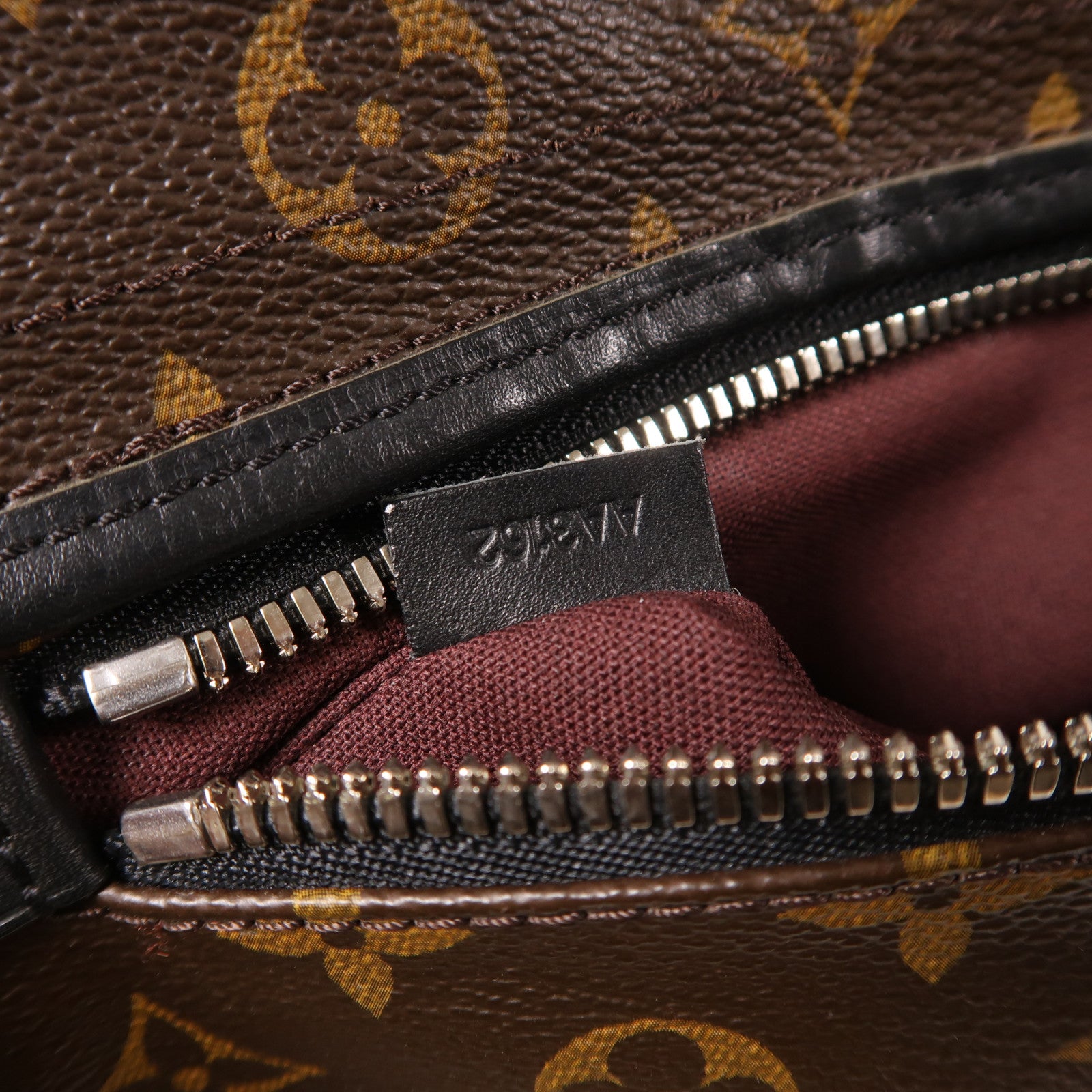 LOUIS VUITTON Monogram Macassar Bass銀扣肩背袋棕色