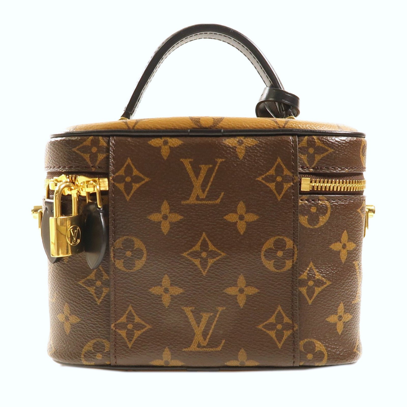 LOUIS VUITTON Monogram Vanity PM金扣手挽肩背兩用袋啡色