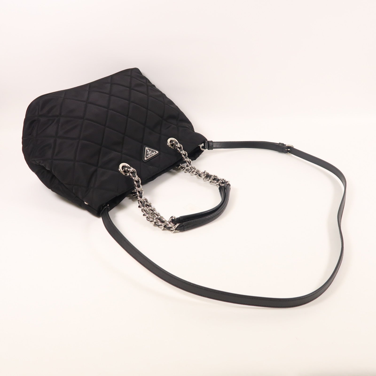 PRADA 尼龍2 Way Shoulder銀扣手挽肩背兩用袋