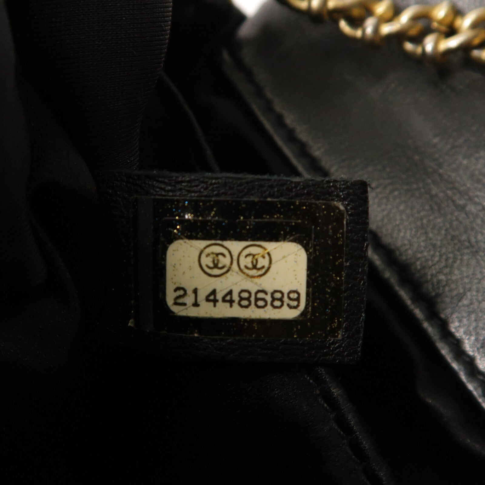 CHANEL 羊皮皮革Chain Shoulder金扣鏈帶肩背袋