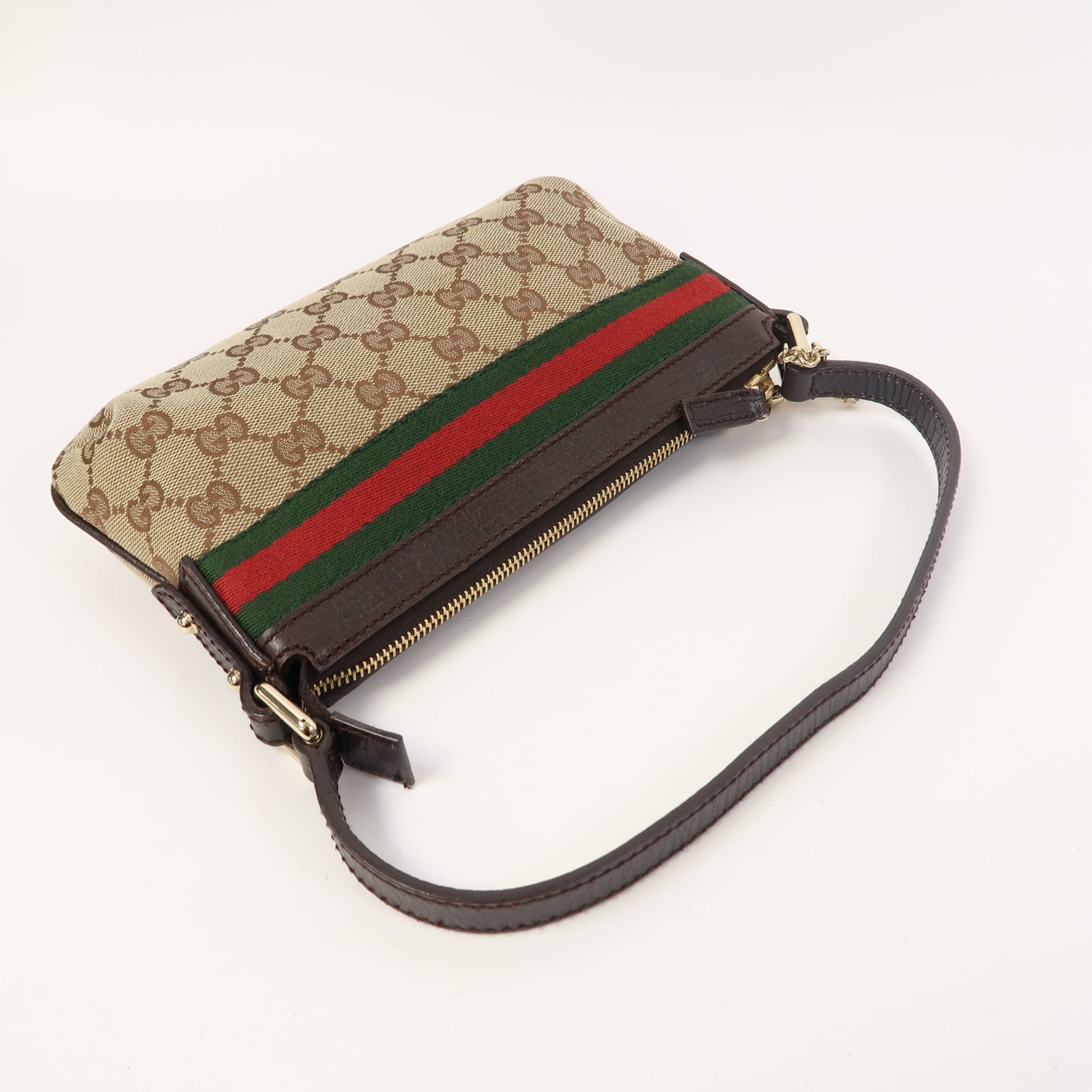 GUCCI 帆布Shoulder Bag金扣肩背袋啡色