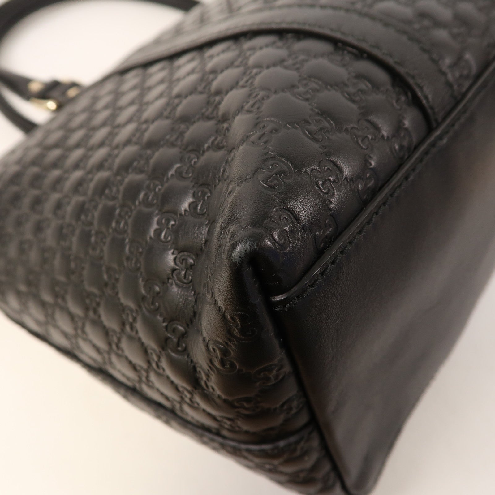 GUCCI 牛皮皮革Guccissima 2 Way Shoulder金扣手挽肩背兩用袋黑色