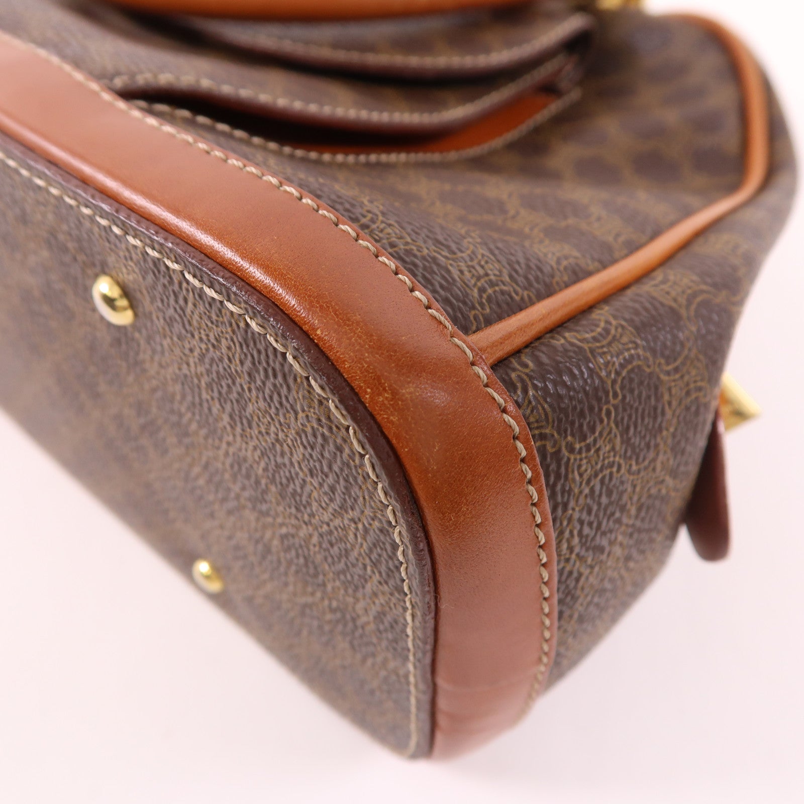 CELINE 塗層帆布Macadam Handbag金扣手挽袋