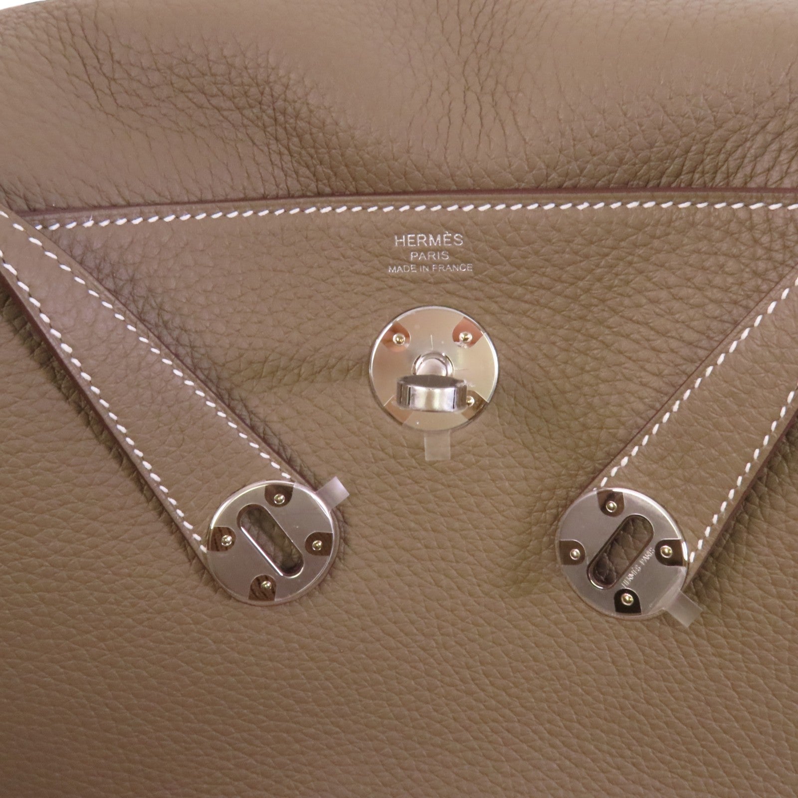 HERMES Clemence皮革Lindy 26銀扣肩背袋