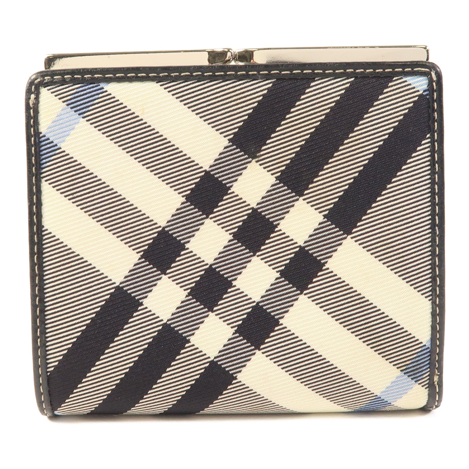 BURBERRY BLUE LABEL 皮革/布料Wallet銀扣錢包