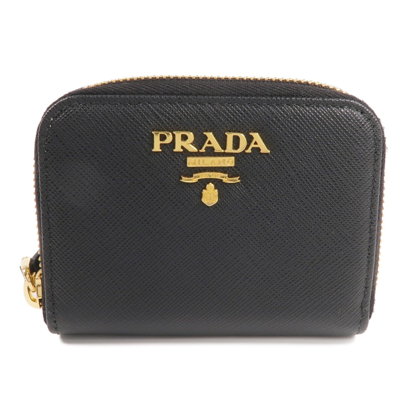 PRADA Saffiano皮革Coin Case金扣零錢包