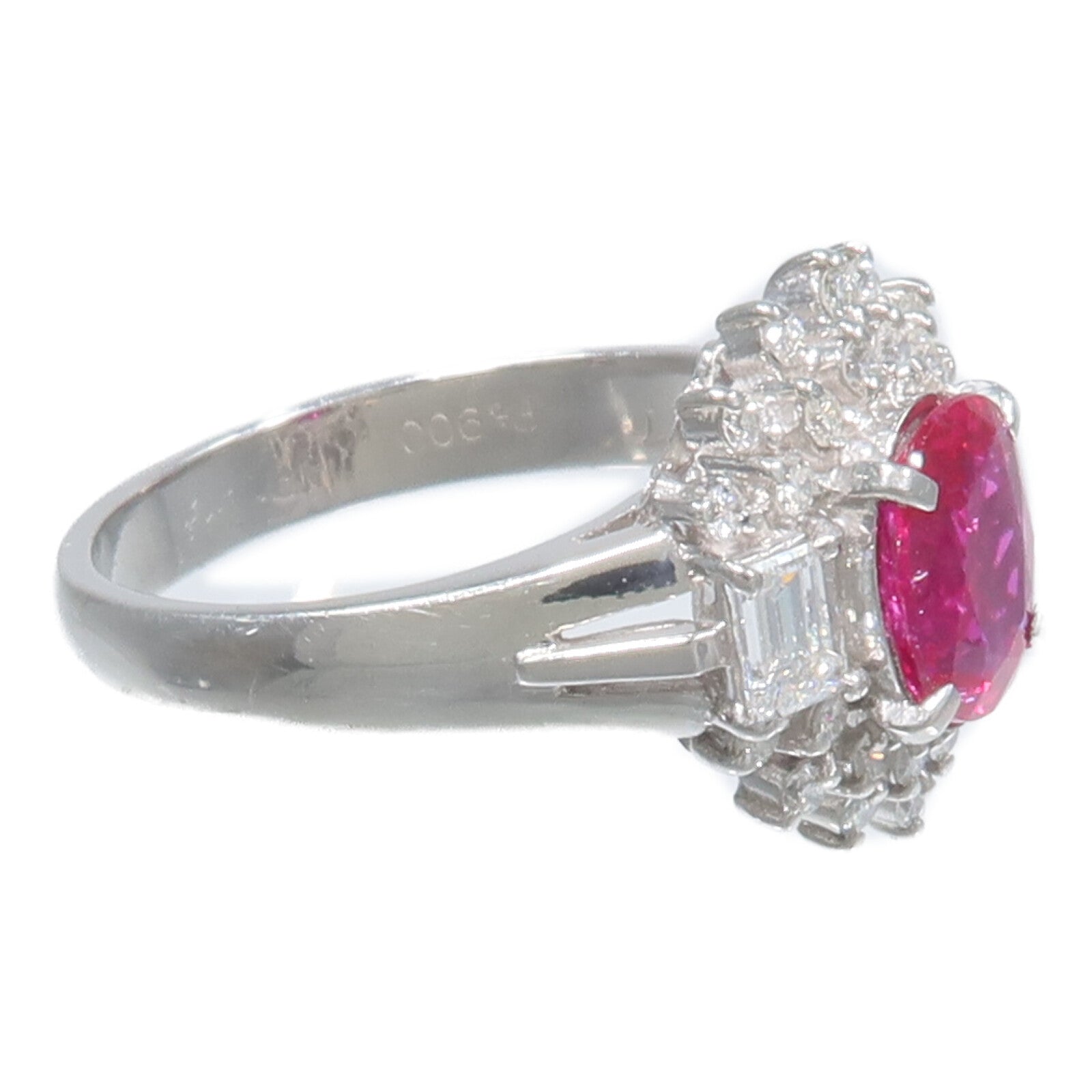 JEWELRY PT900鉑金Ruby Diamond Ring紅寶石/鑽石戒指