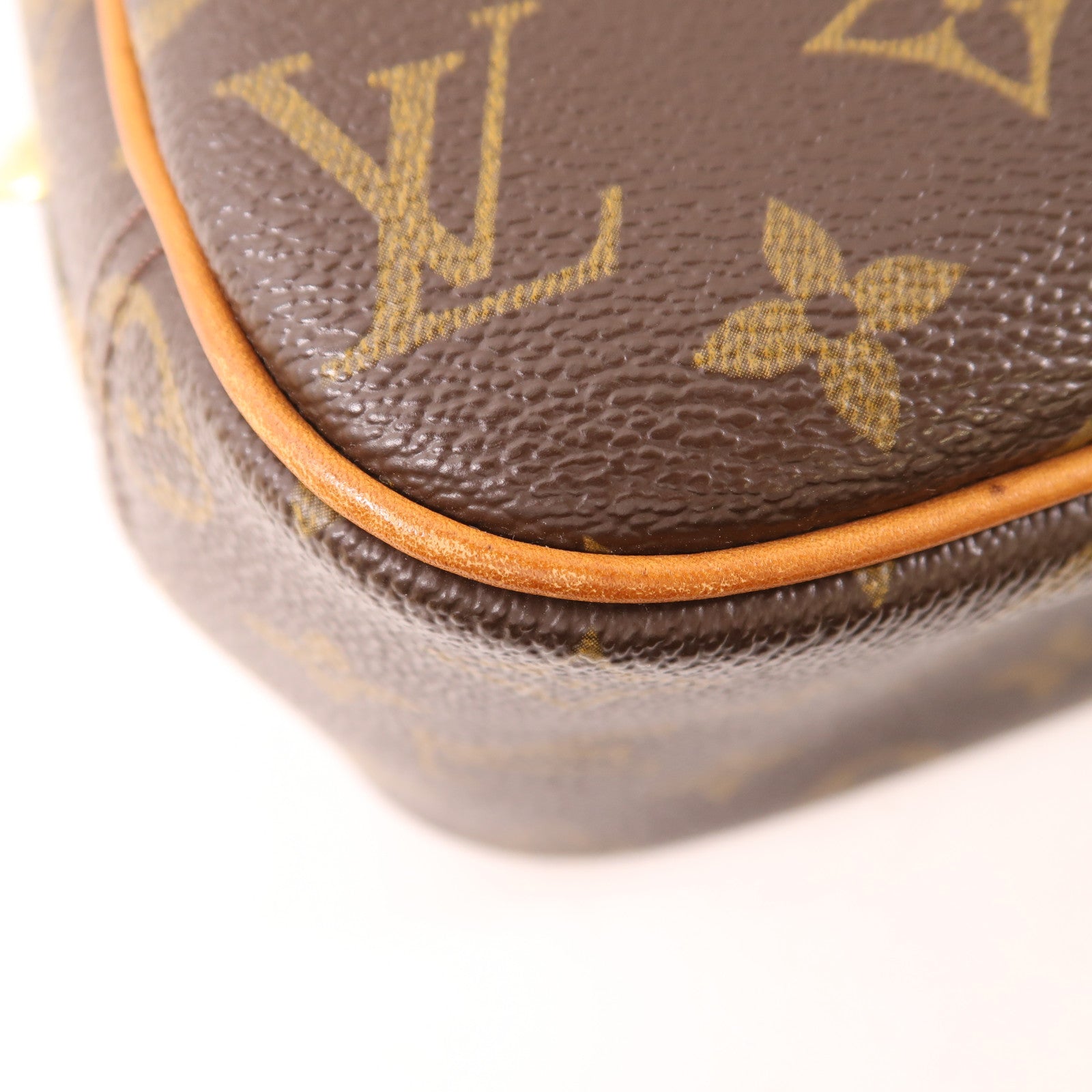 LOUIS VUITTON Monogram Trouville金扣手挽袋棕色