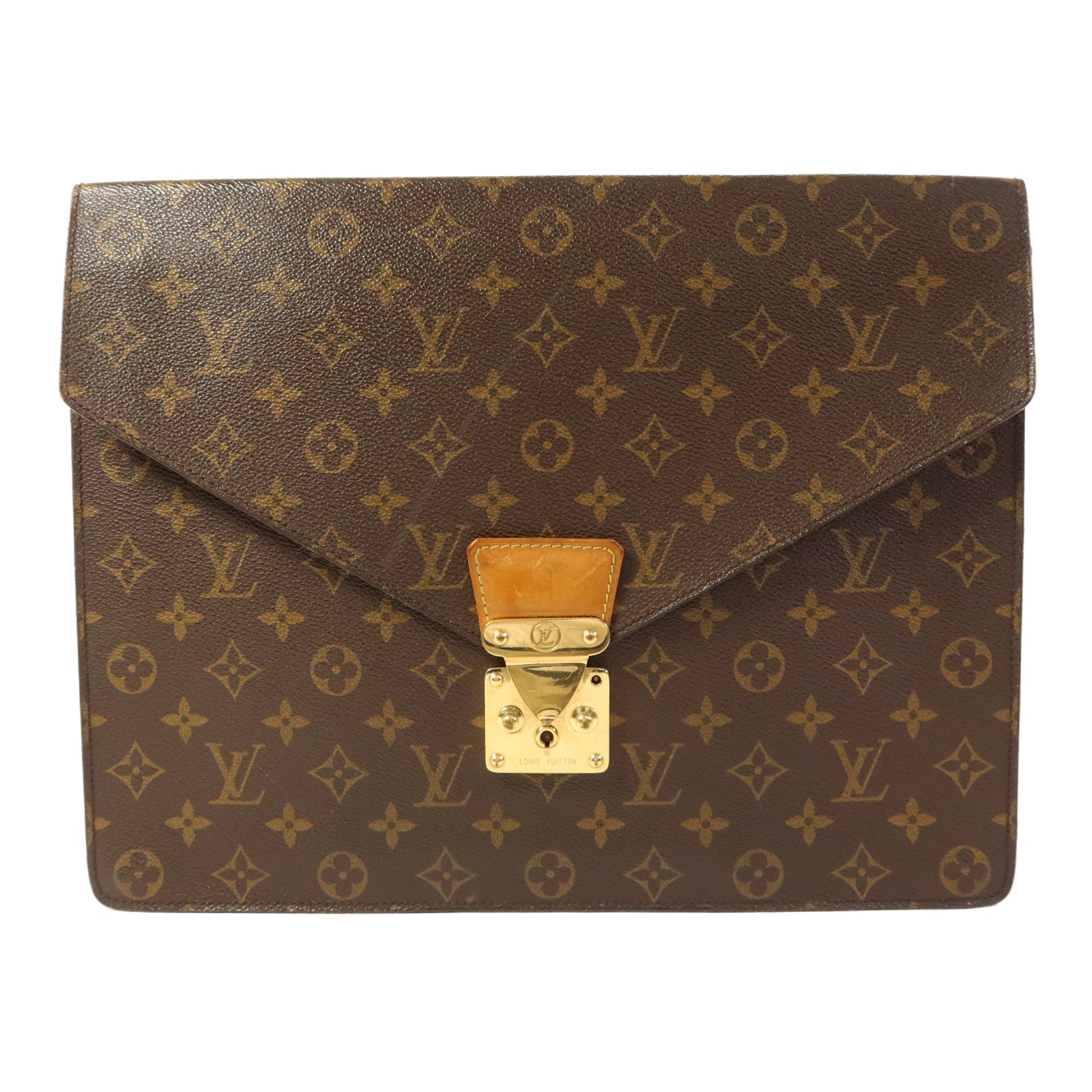 LOUIS VUITTON Monogram Porte Document金扣公事包