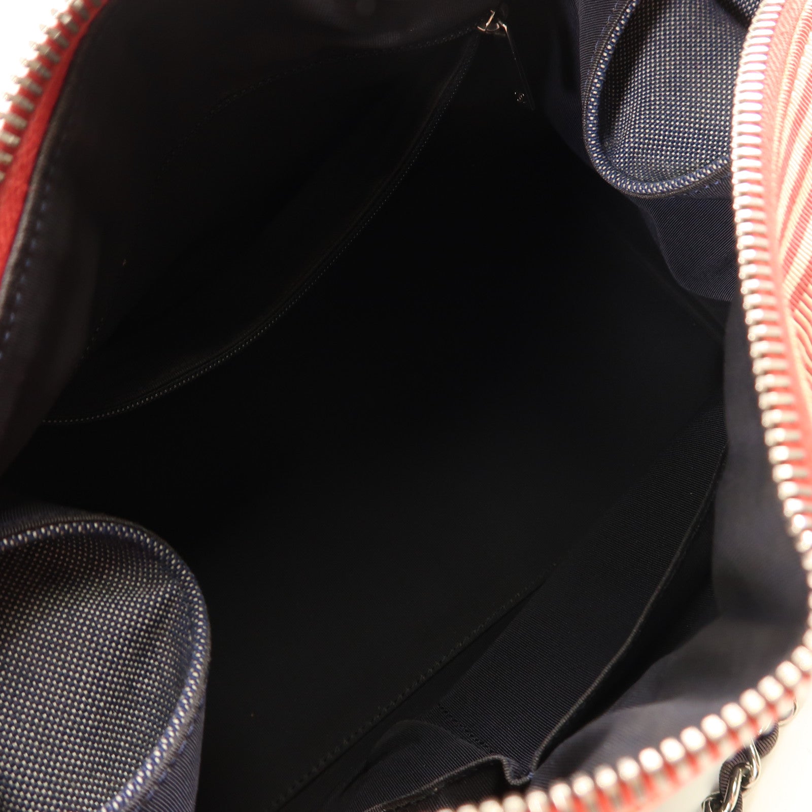 CHANEL 牛仔布Chain Shoulder銀扣鏈帶肩背袋