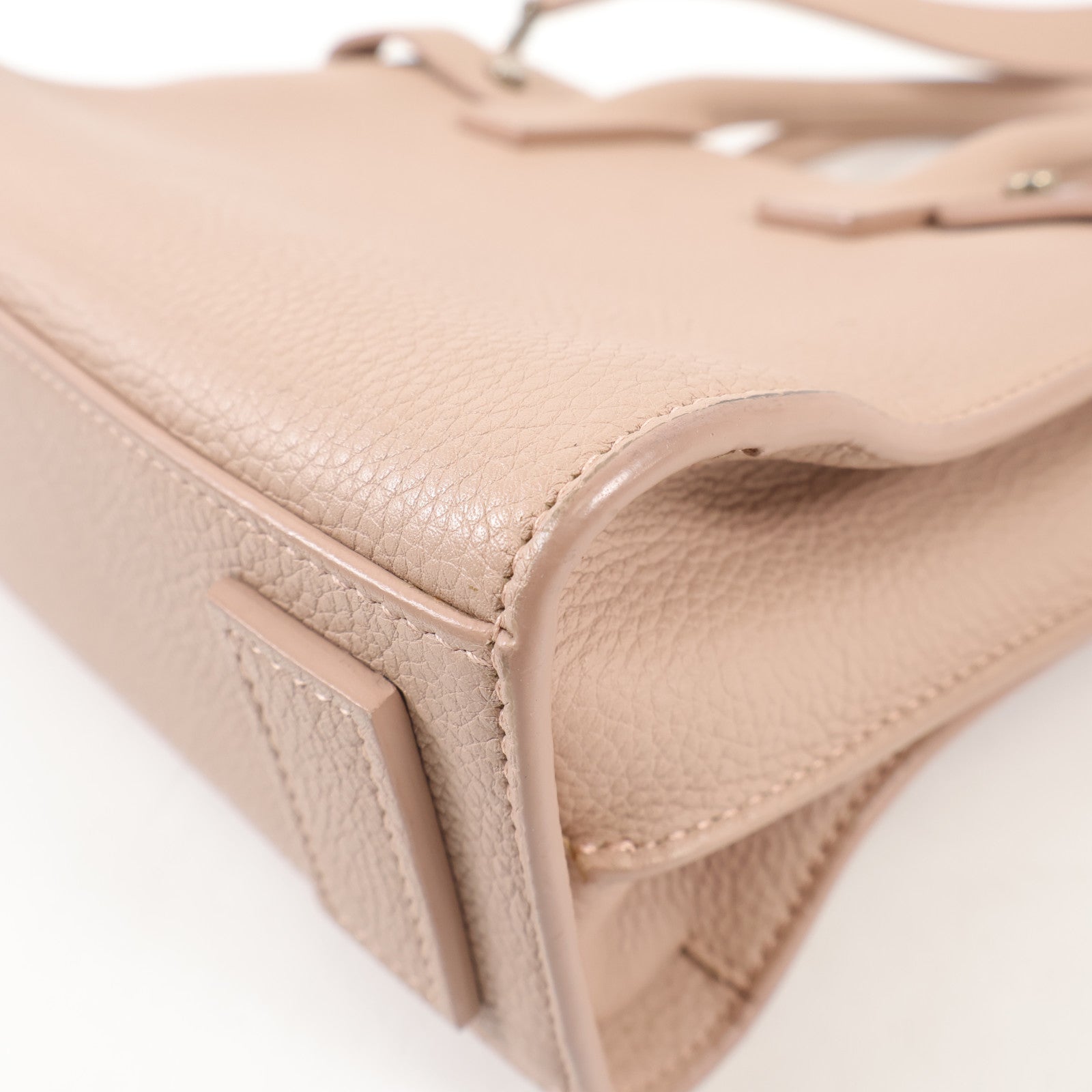 YVES SAINT LAURENT 牛皮皮革2 way Shoulder Bag銀扣手挽肩背兩用袋