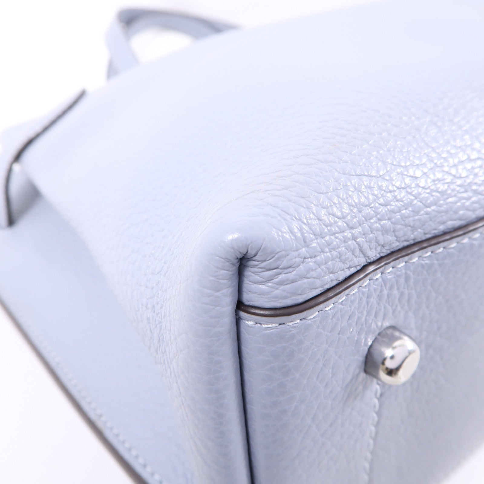 COACH 牛皮皮革Shoulder Bag銀扣手挽肩背兩用袋藍色