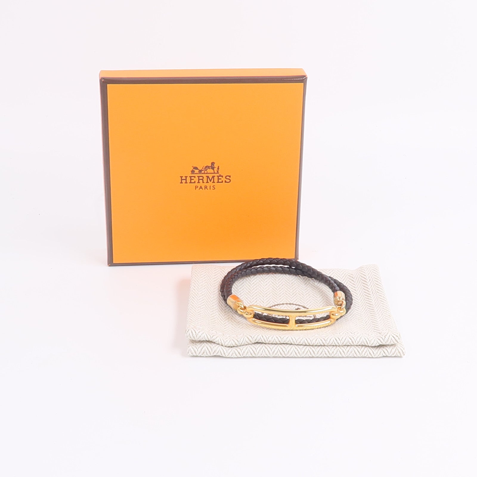 HERMES Swift皮革Roulis Double Tour Bracelet手帶