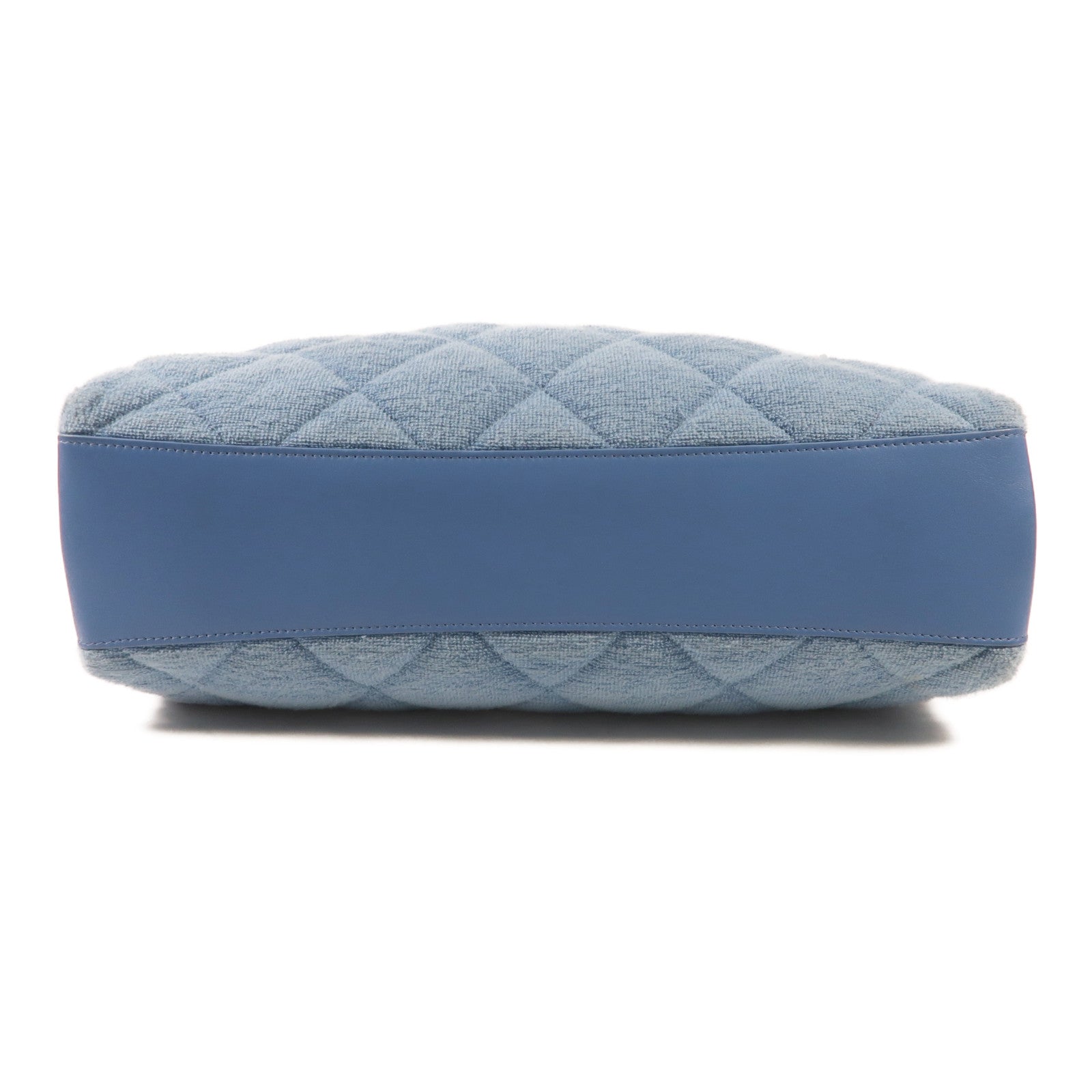 CHANEL 帆布Chain Shoulder金扣鏈帶手挽肩背兩用袋