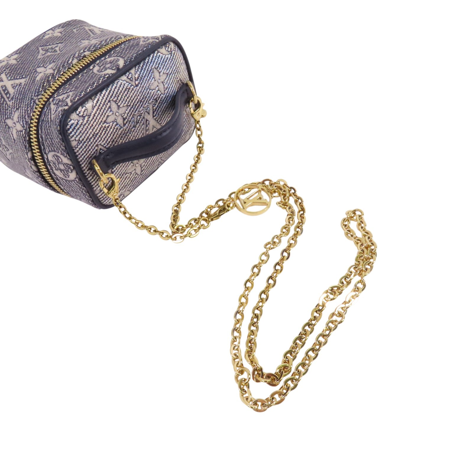 LOUIS VUITTON Monogram Coated Canvas Micro Vanity金扣手挽肩背兩用袋