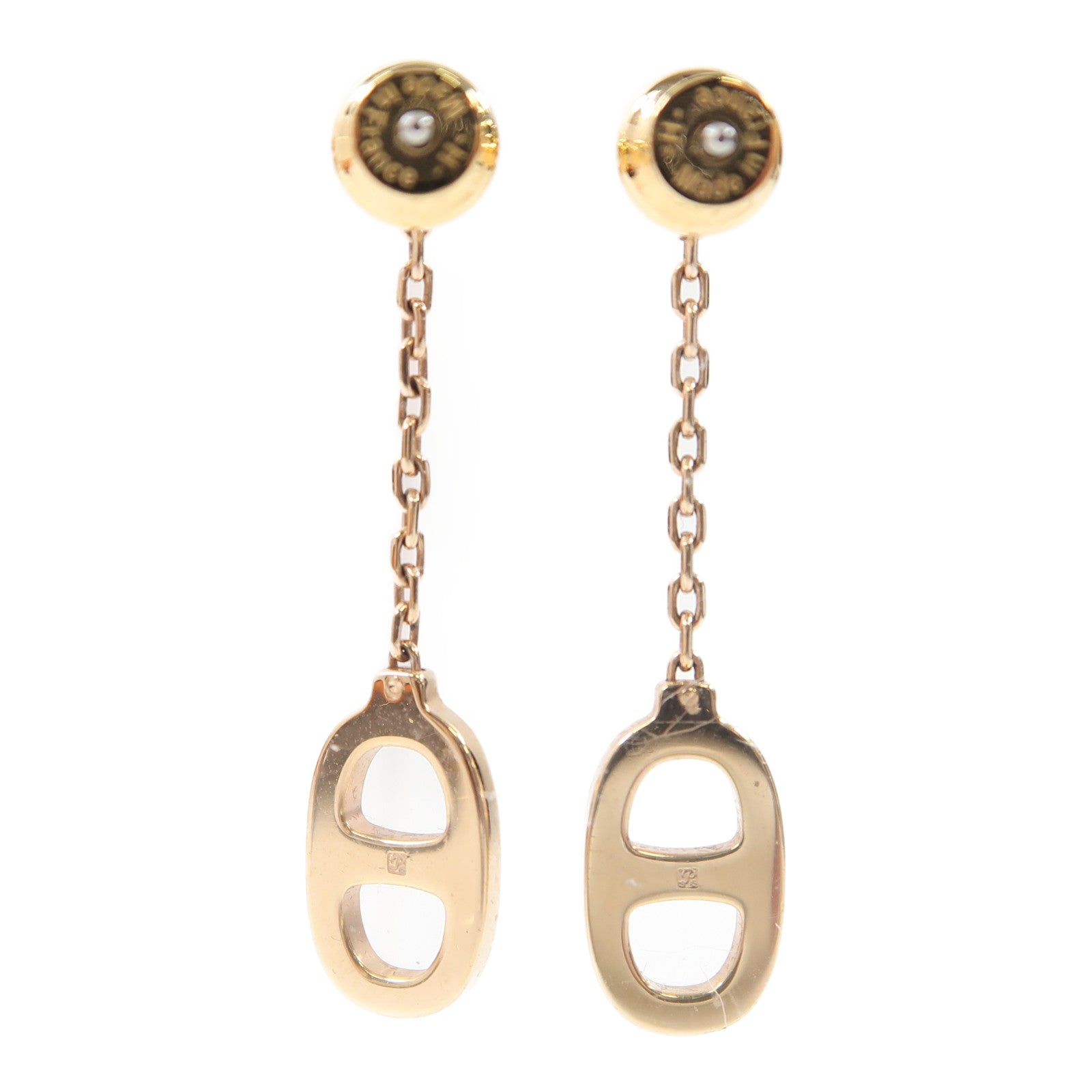 HERMES 金屬Earrings耳環白色/金色