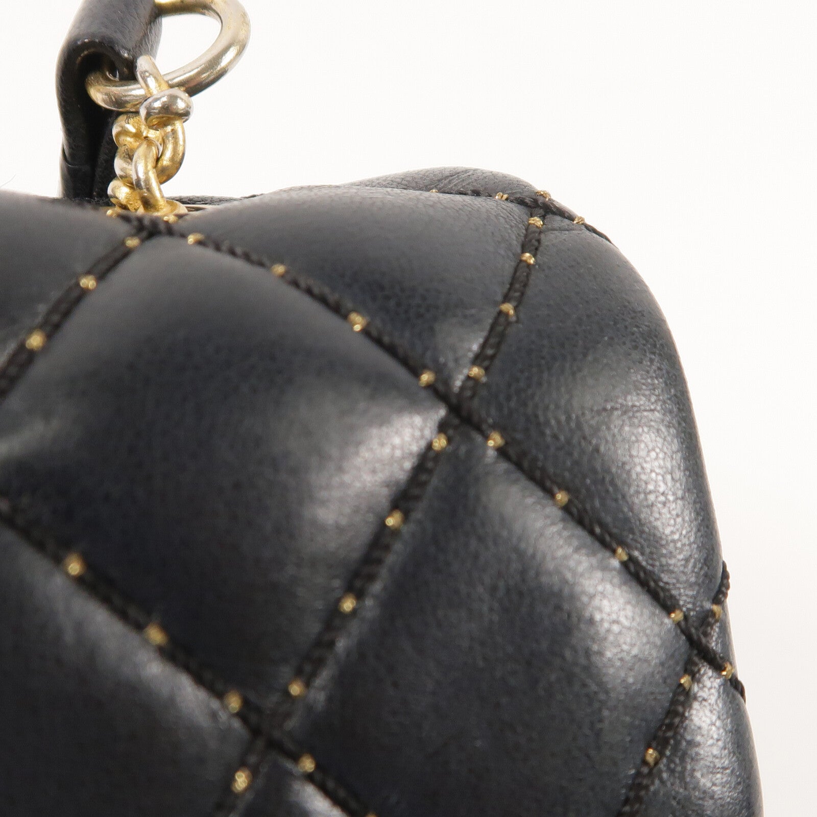 CHANEL 羊皮皮革Chain Shoulder金扣鏈帶肩背袋