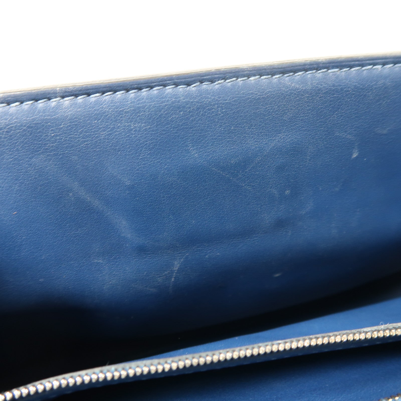 HERMES Clemence皮革24/24 29cm銀扣手挽肩背兩用袋Deep Bleu