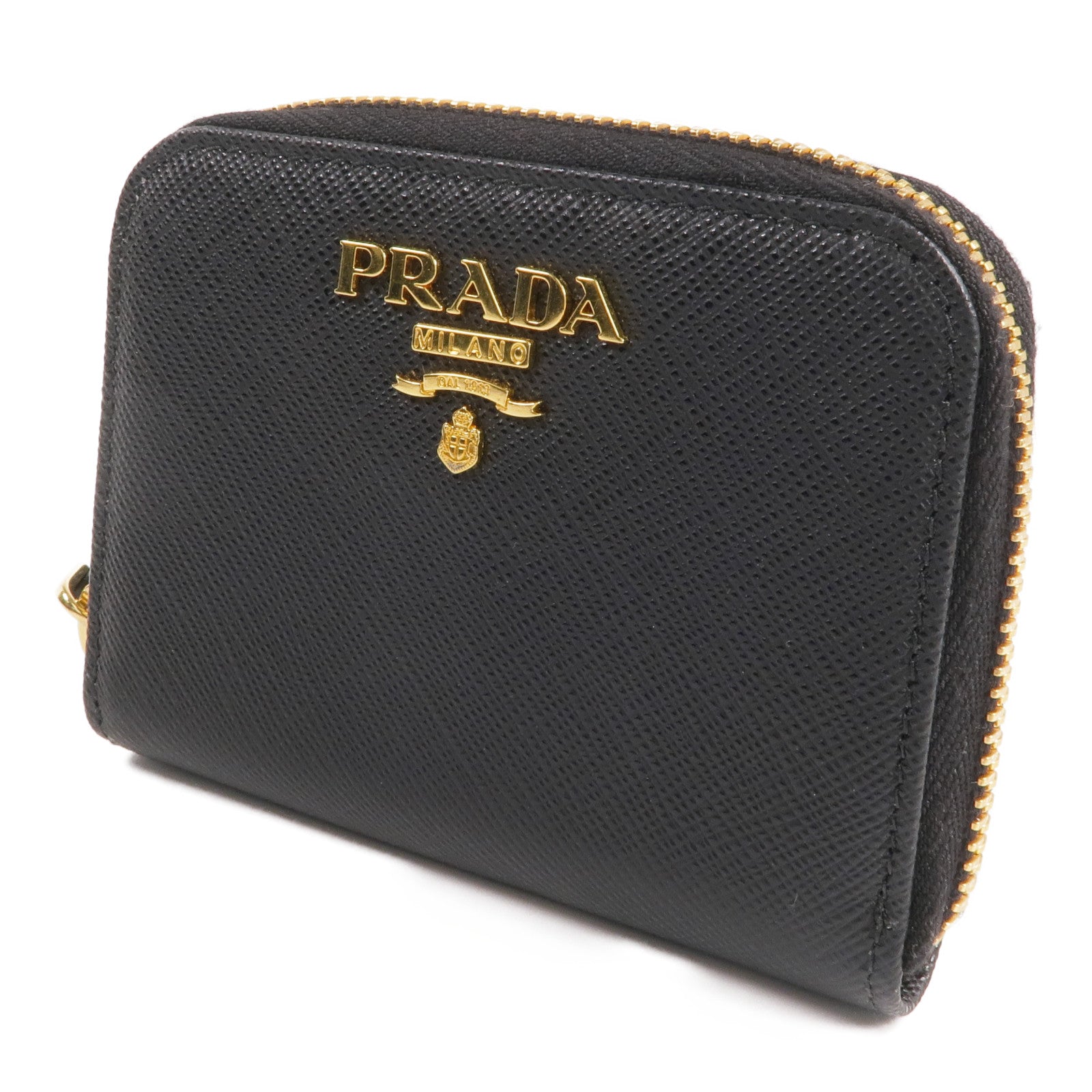 PRADA Saffiano皮革Coin Case金扣零錢包