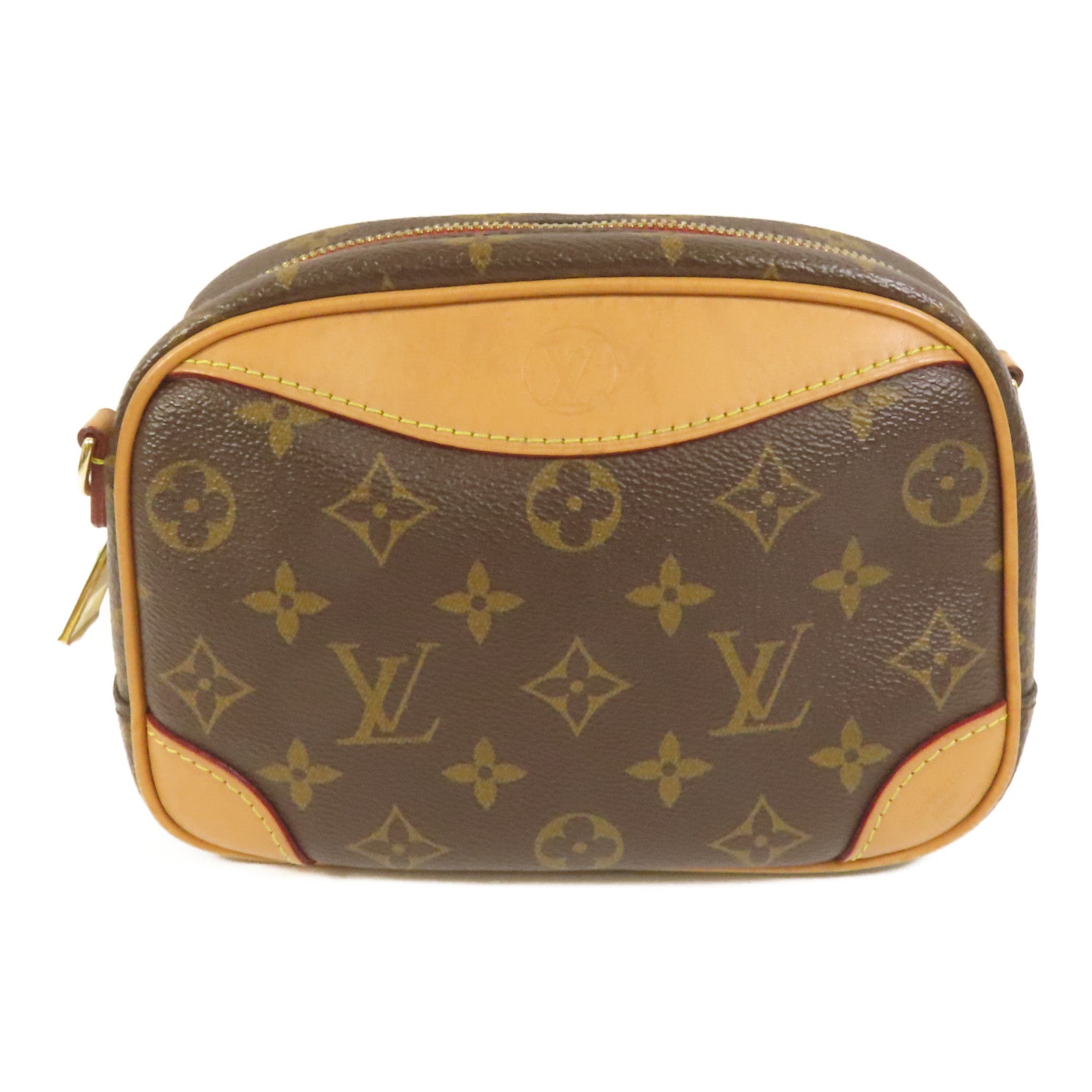 LOUIS VUITTON Monogram Deauville Mini金扣肩背袋棕色